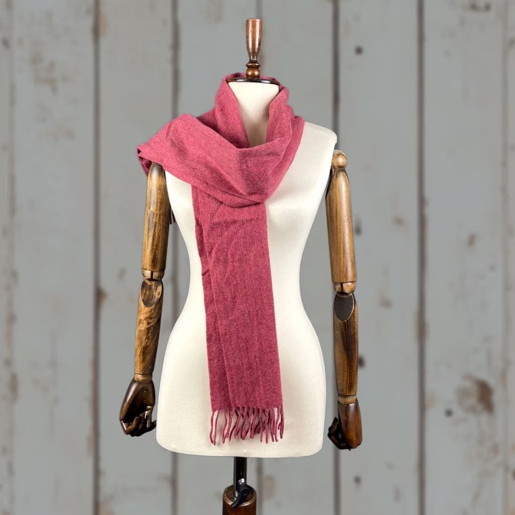 Vintage Johnstons Womens Scarf Pink Cashmere Neckwear Outdoor Winter Rectangle Scarf Logo Size ONE SIZE - 1 Thumbnail