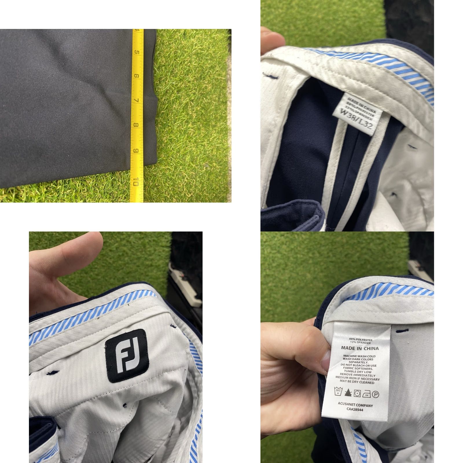 Footjoy FootJoy Mens Pants 38x32 Chino Straight Fit Blue Polyester Stretch Pockets Casual Golf Sh Pants Size US 38 / EU 54 - 8 Thumbnail