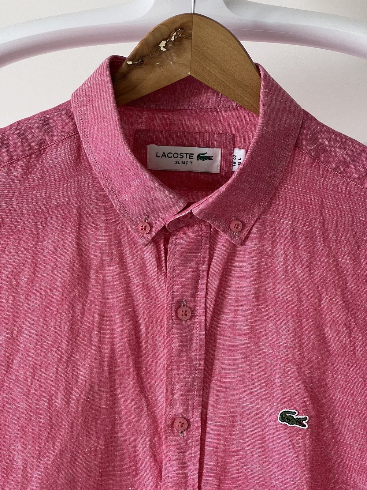 Lacoste Linen Button Down Casual Shirt Size US L / EU 52-54 / 3 - 5 Thumbnail
