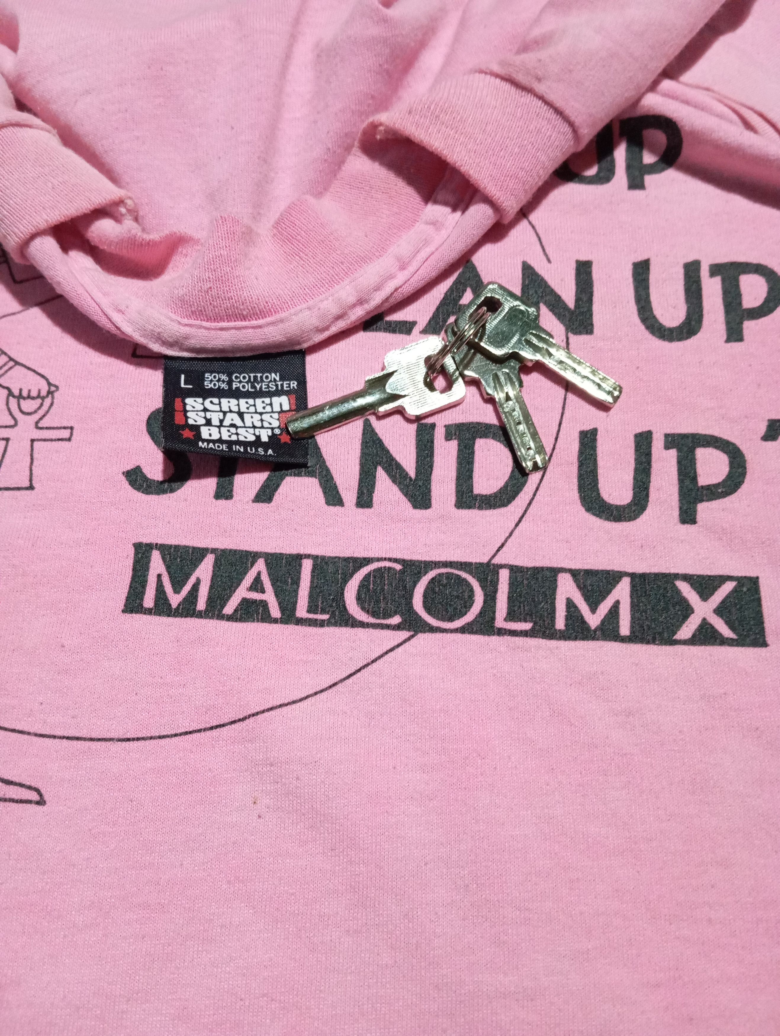 Other Vintage Malcolm X Pink Tee Size US L / EU 52-54 / 3 - 4 Thumbnail