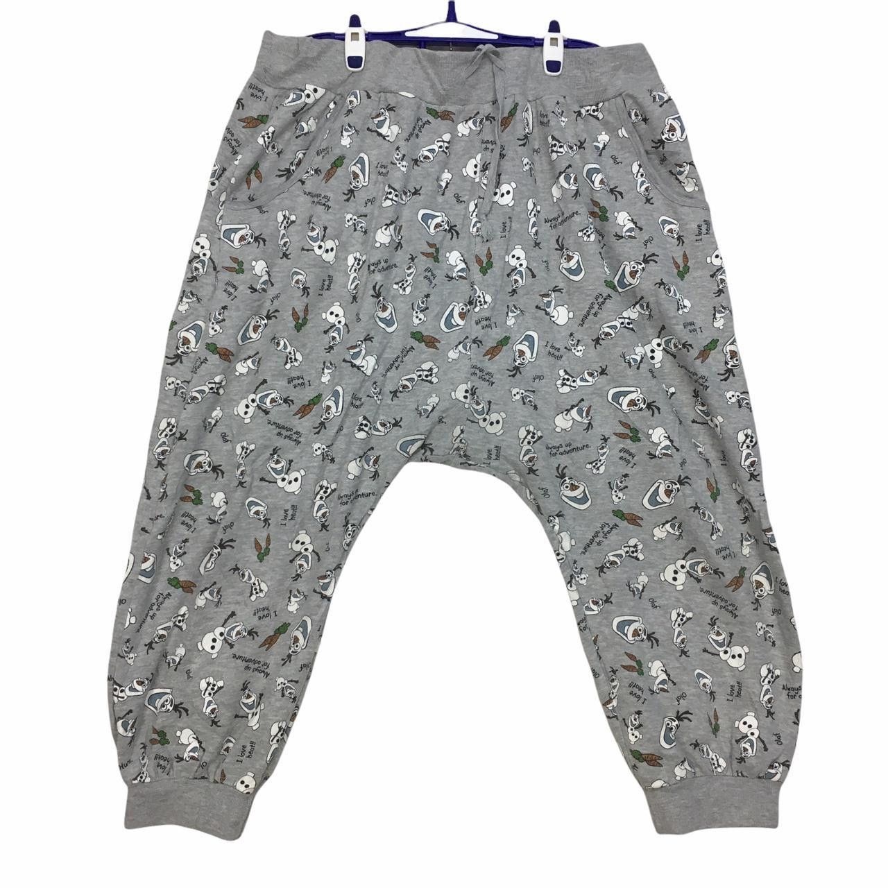 Vintage Vtg DISNEY Olaf Sweatpant Full Print Olaf Cartoon Size 36" / US 14 / IT 50 - 1 Thumbnail