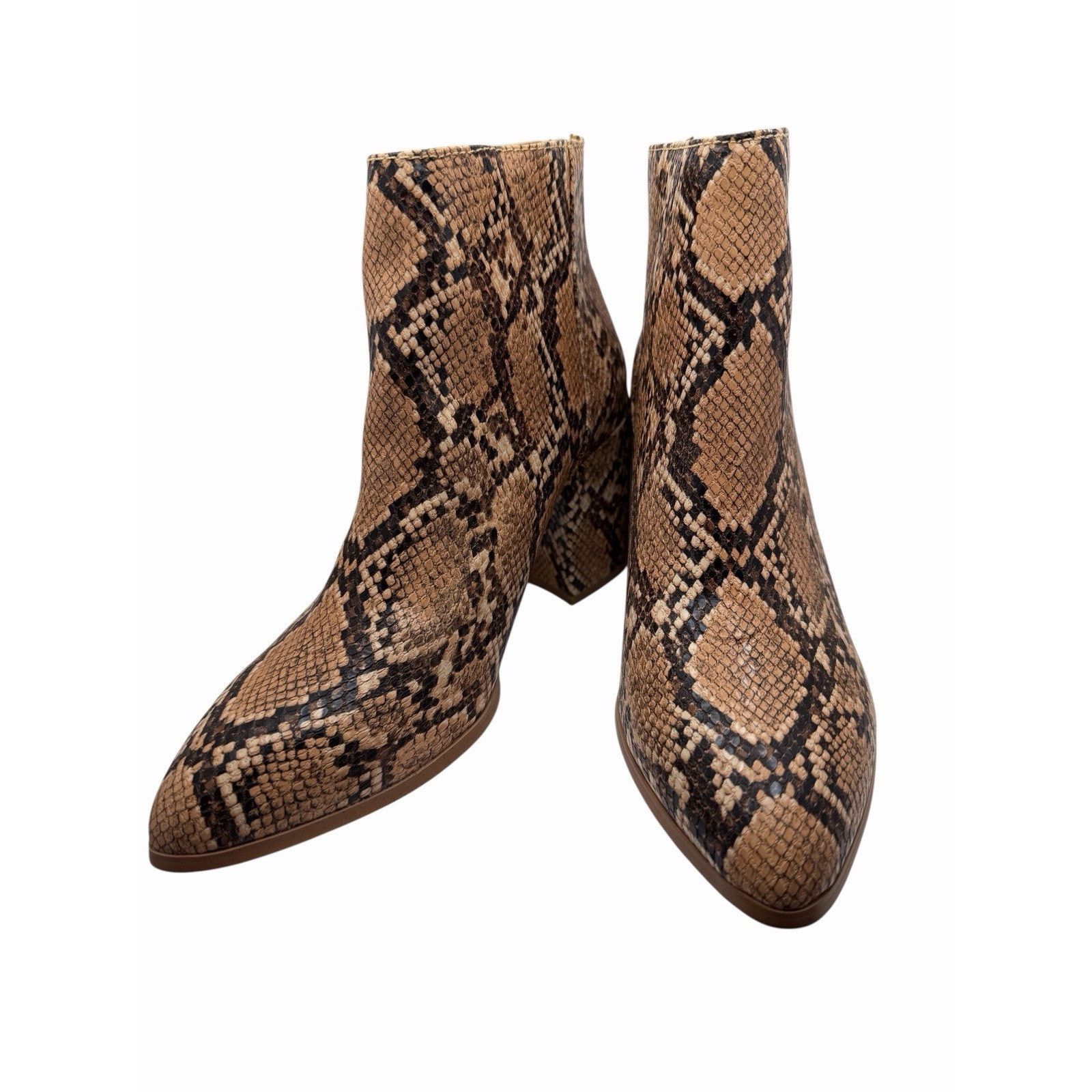 Steve Madden Julianne Snake Print Pointed Toe Block Heel Ankle Bootie 9 Size US 9 / IT 39 - 6 Thumbnail