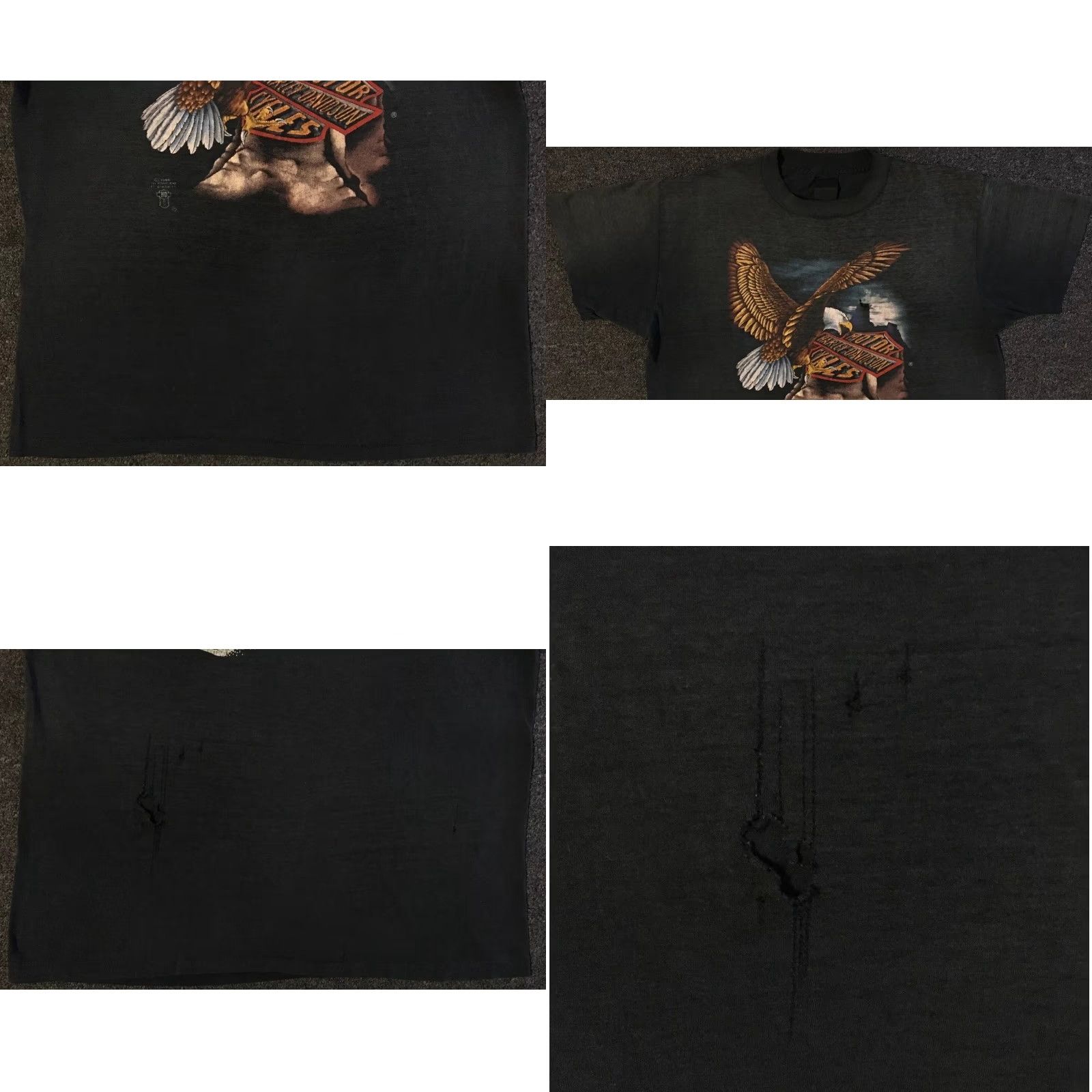 Harley Davidson Vtg Harley Davidson 3D Emblem Shirt S Mens Black Vintage Distressed Grunge Oswego USA Eagle 80s 70s 90s Graphic Tee Size US S / EU 44-46 / 1 - 8 Thumbnail