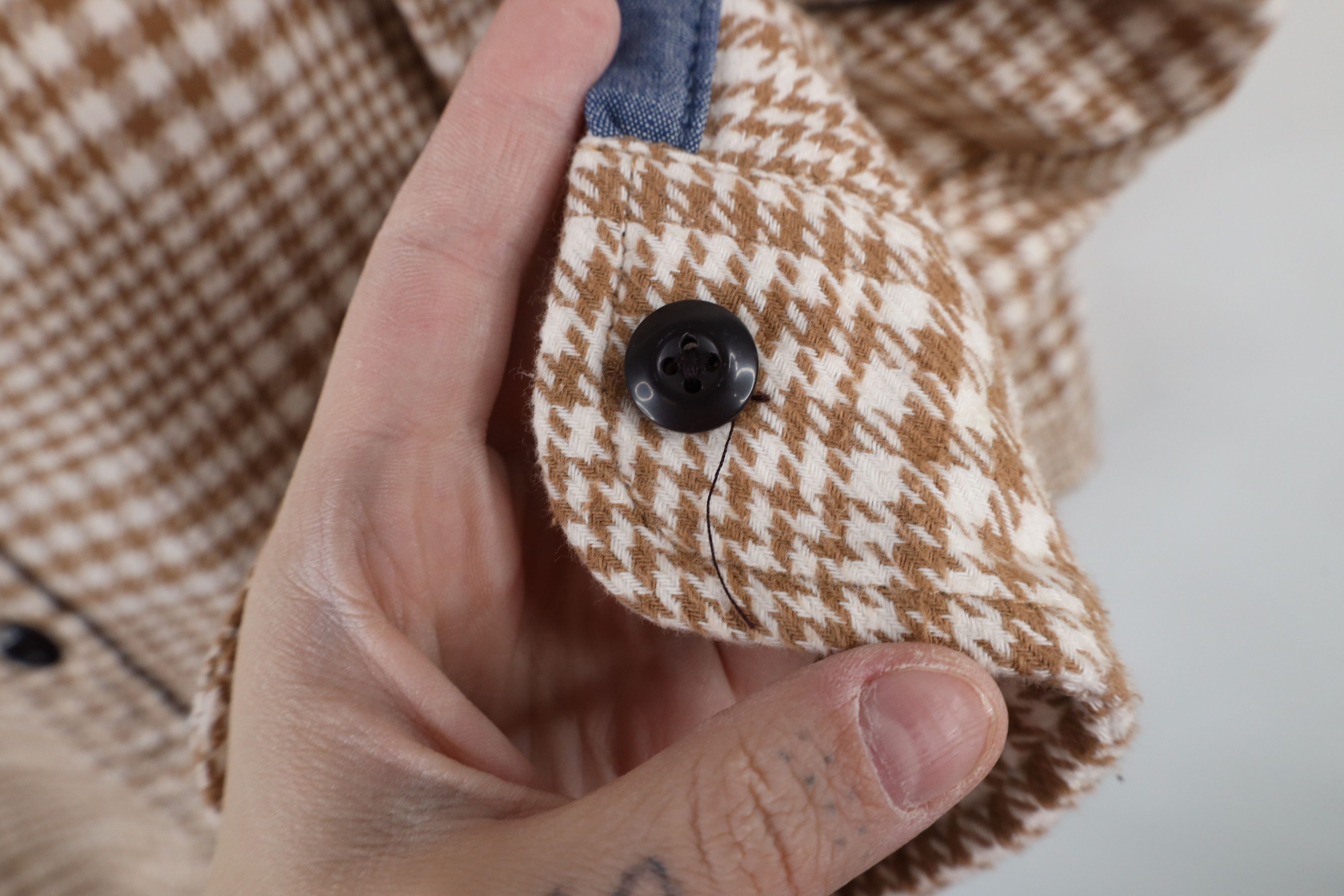 Lands' End × Vintage Vintage Lands End Houndstooth Flannel Button Shirt Cotton Size US L / EU 52-54 / 3 - 6 Thumbnail