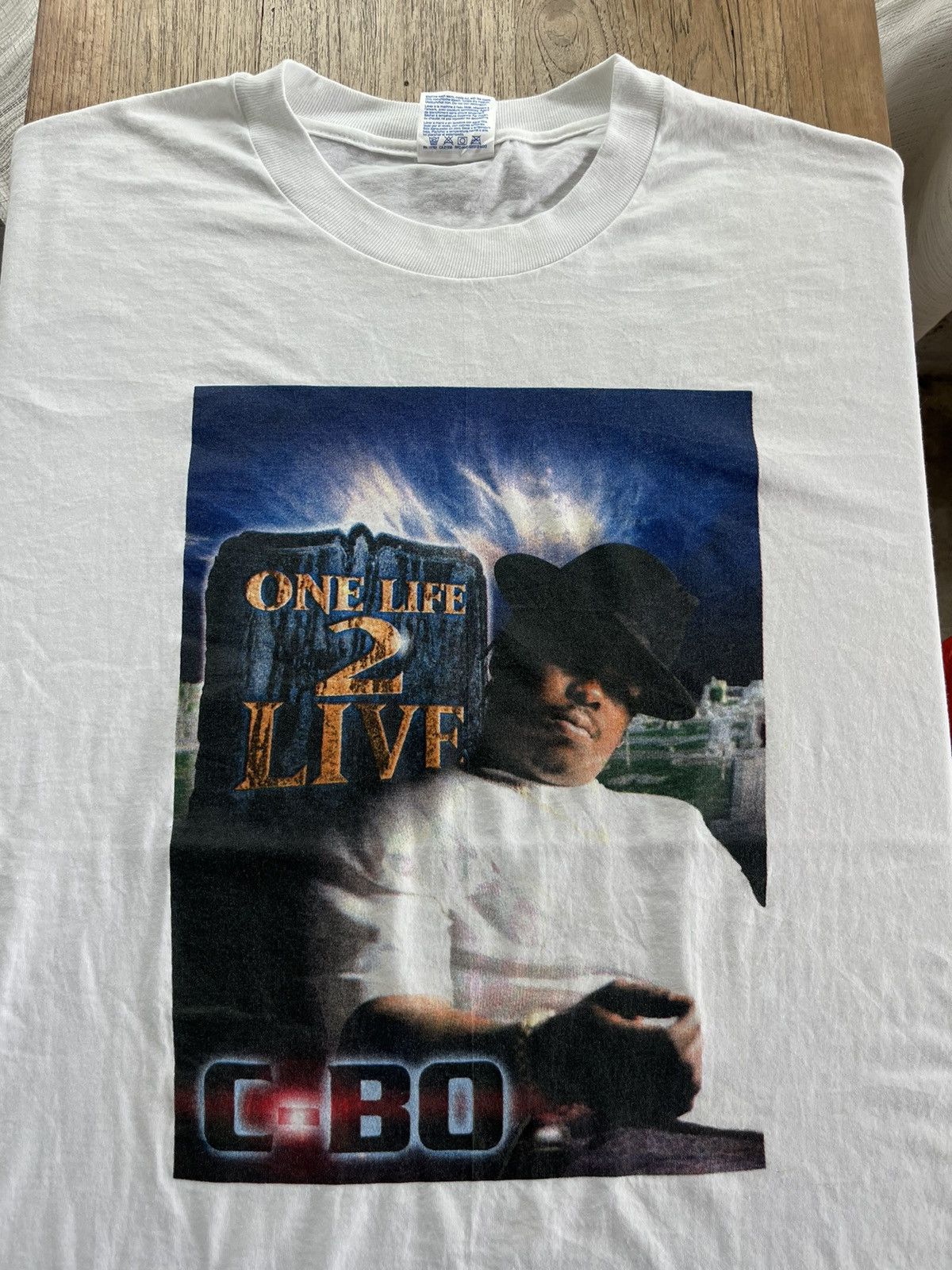 Vintage Vtg C-BO One Life 2 Live Rapper by AWOL RECORDS 90’s Tshirt Size US XL / EU 56 / 4 - 4 Thumbnail