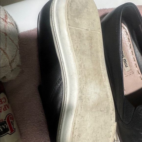 Miu Miu Miu Miu Black and Silver Slip-On Loafers Size US 8.5 / IT 38.5 - 6 Thumbnail