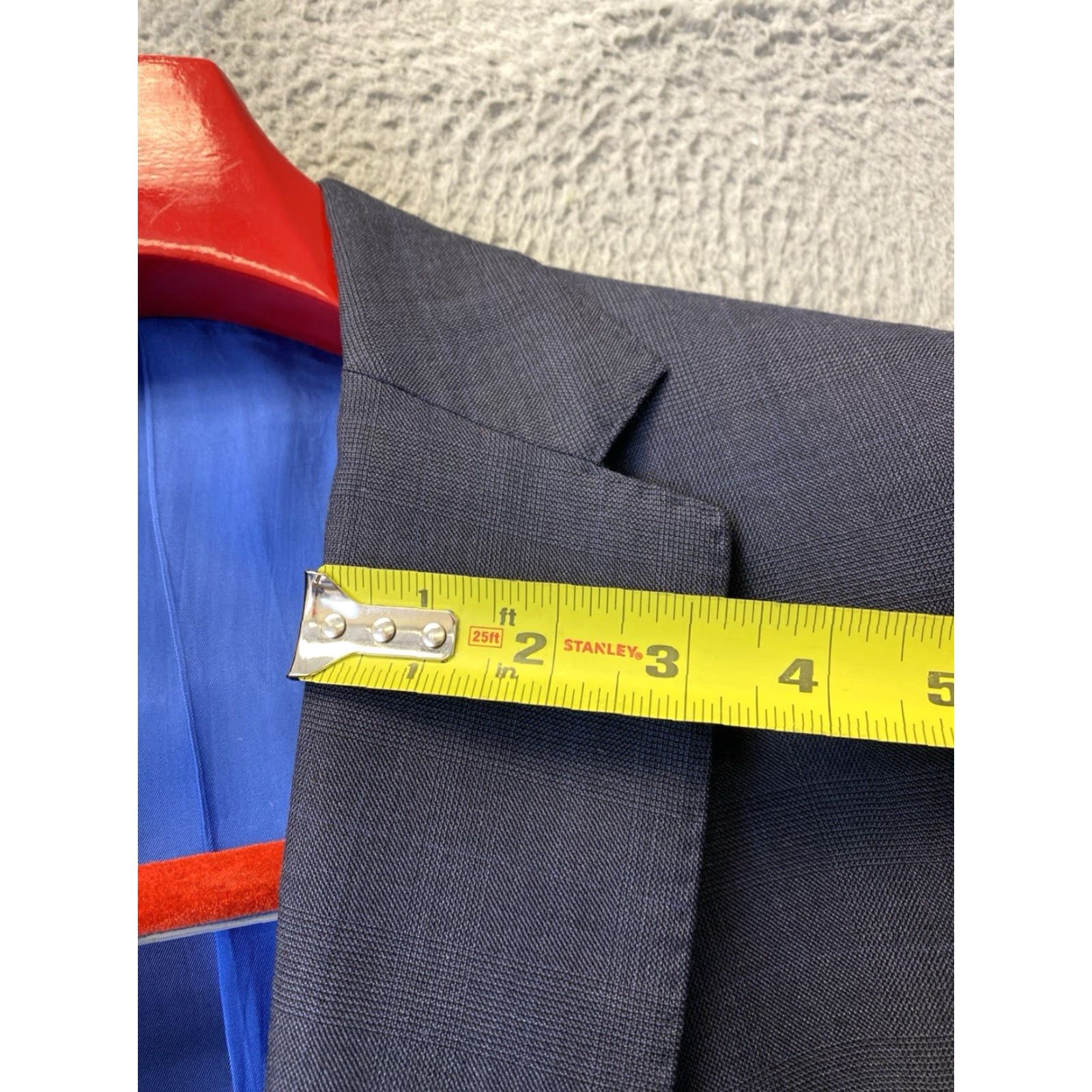 Vintage VINTAGE Tom James Navy Wool Suit Slim 2Btn Executive Collection 40R/35x32 Men’s Suit Size 34R - 7 Thumbnail