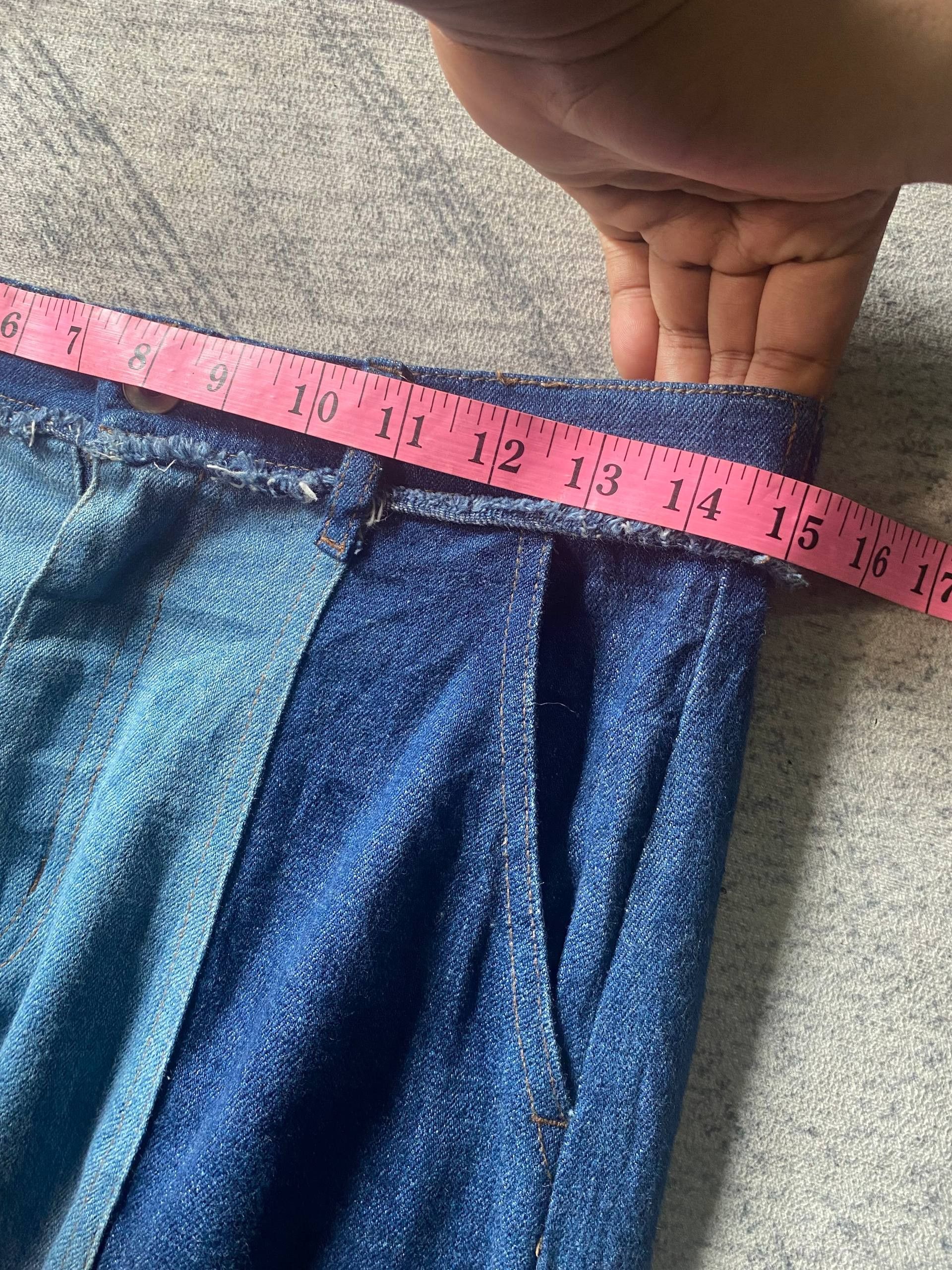 Designer Designer Style Frayed Denim Midi Skirt Size 30" / US 8 / IT 44 - 9 Thumbnail