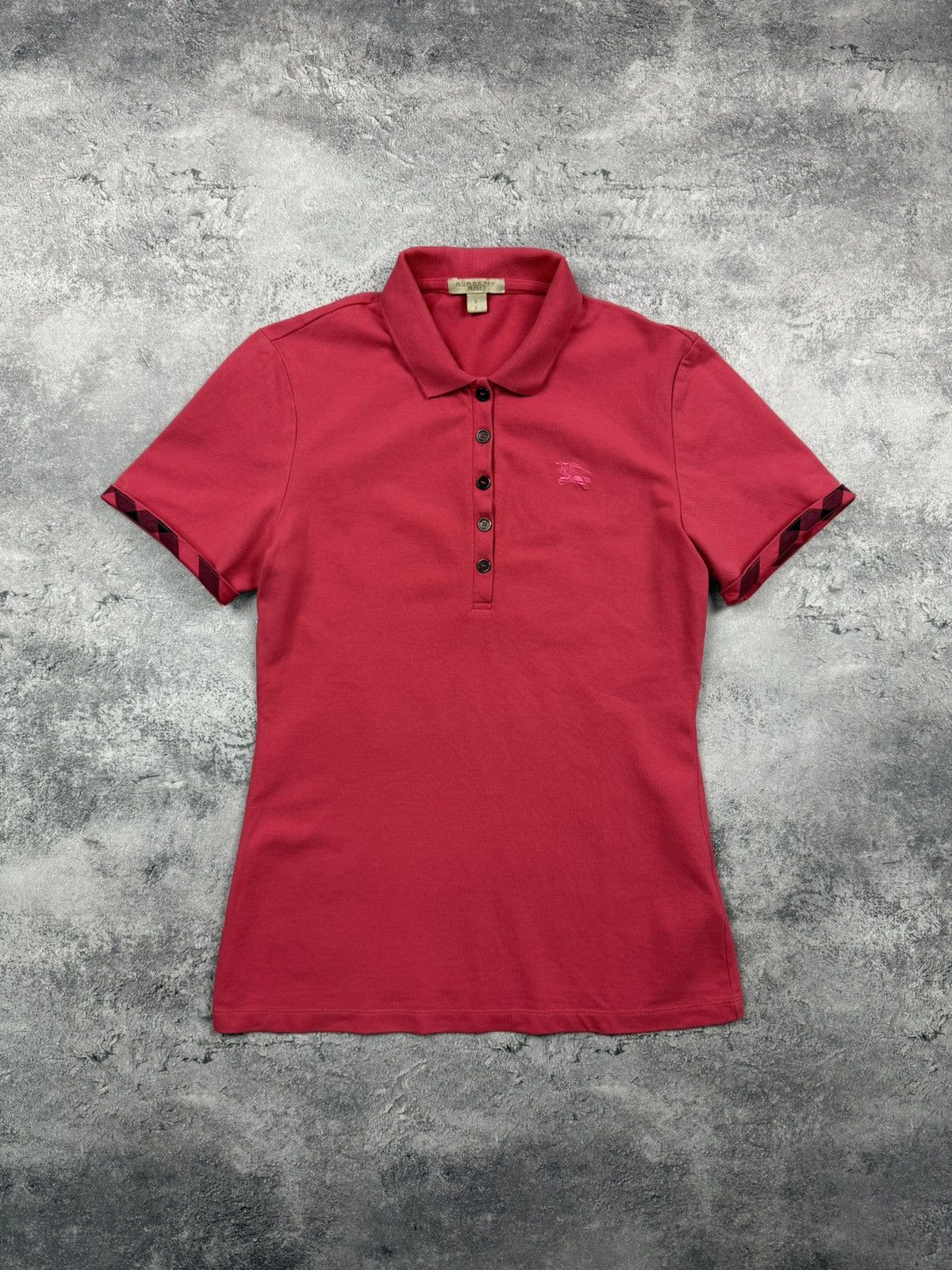 Burberry Burberry Brit Nova Check Pink Polo T-Shirt Y2K Tee Luxury Size S / US 4 / IT 40 - 1 Thumbnail