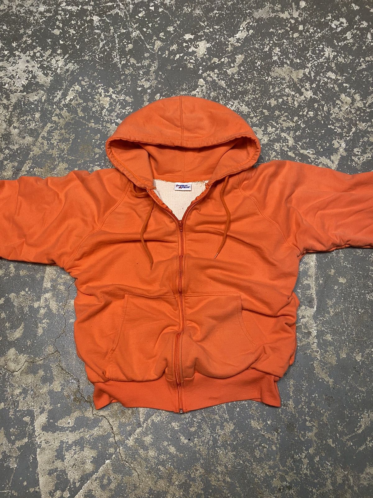 Japanese Brand × Vintage Vintage Sports Afield Orange Waffle Thermal Zip Hoodie Size US S / EU 44-46 / 1 - 5 Thumbnail