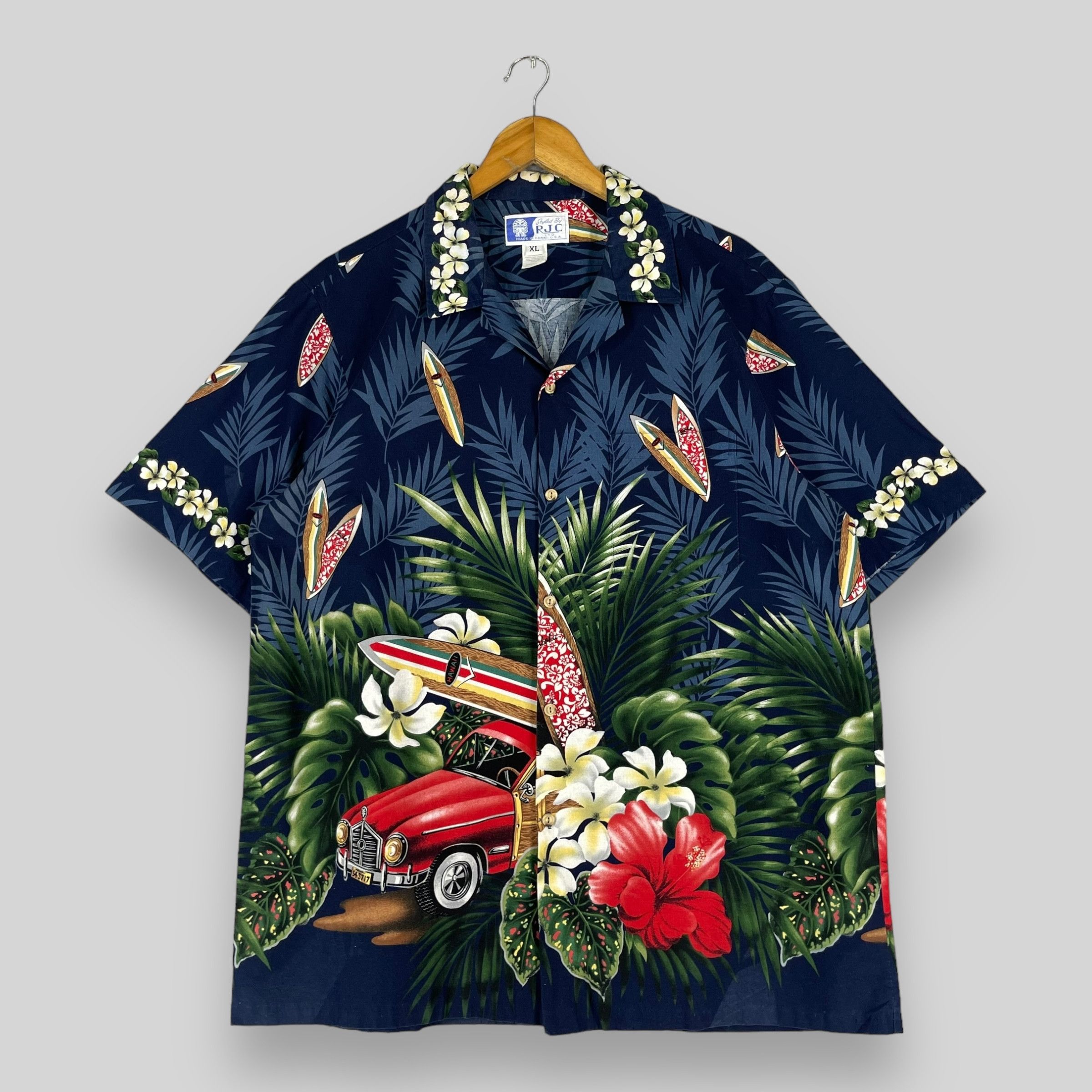 Vintage Vintage RJC Hawaii Tropical Classic Cars Motive Shirt Size US XL / EU 56 / 4 - 1 Thumbnail
