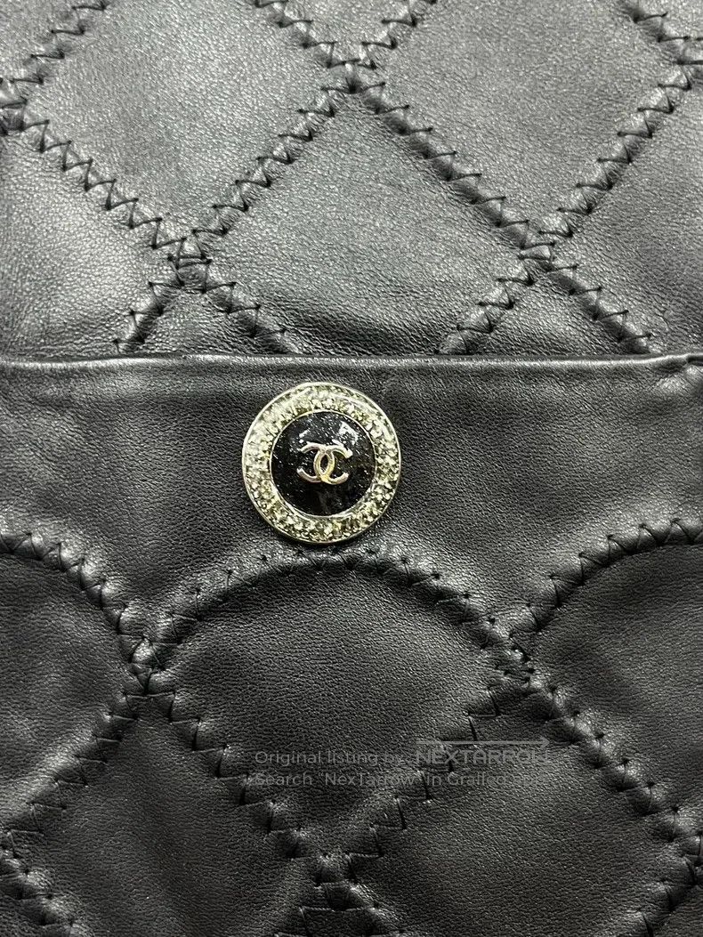 Chanel Chanel 23S black diamond checkered four-pocket leather ski Size XXS / US 00 / IT 34 - 2 Thumbnail