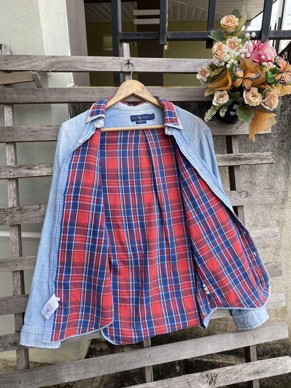 Vintage Vintage Polo Ralph Lauren Inner Flannel Shirt - distressed Size US M / EU 48-50 / 2 - 17 Thumbnail