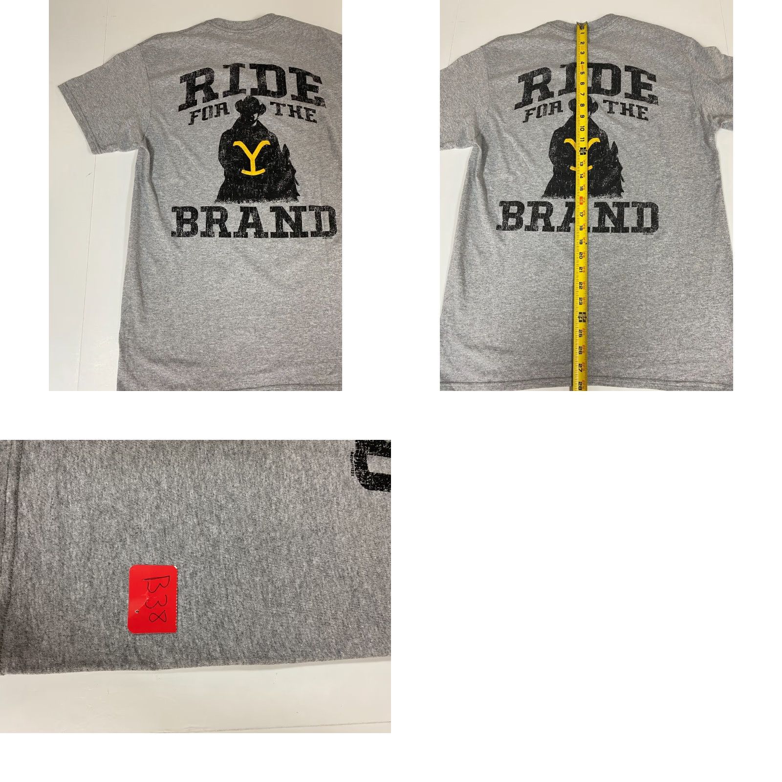 Vintage Yellowstone Mens Shirt M Gray Logo T-Shirt 90s Space University American Cotton Short Sleeve Crew Neck Mens Size US M / EU 48-50 / 2 - 8 Thumbnail