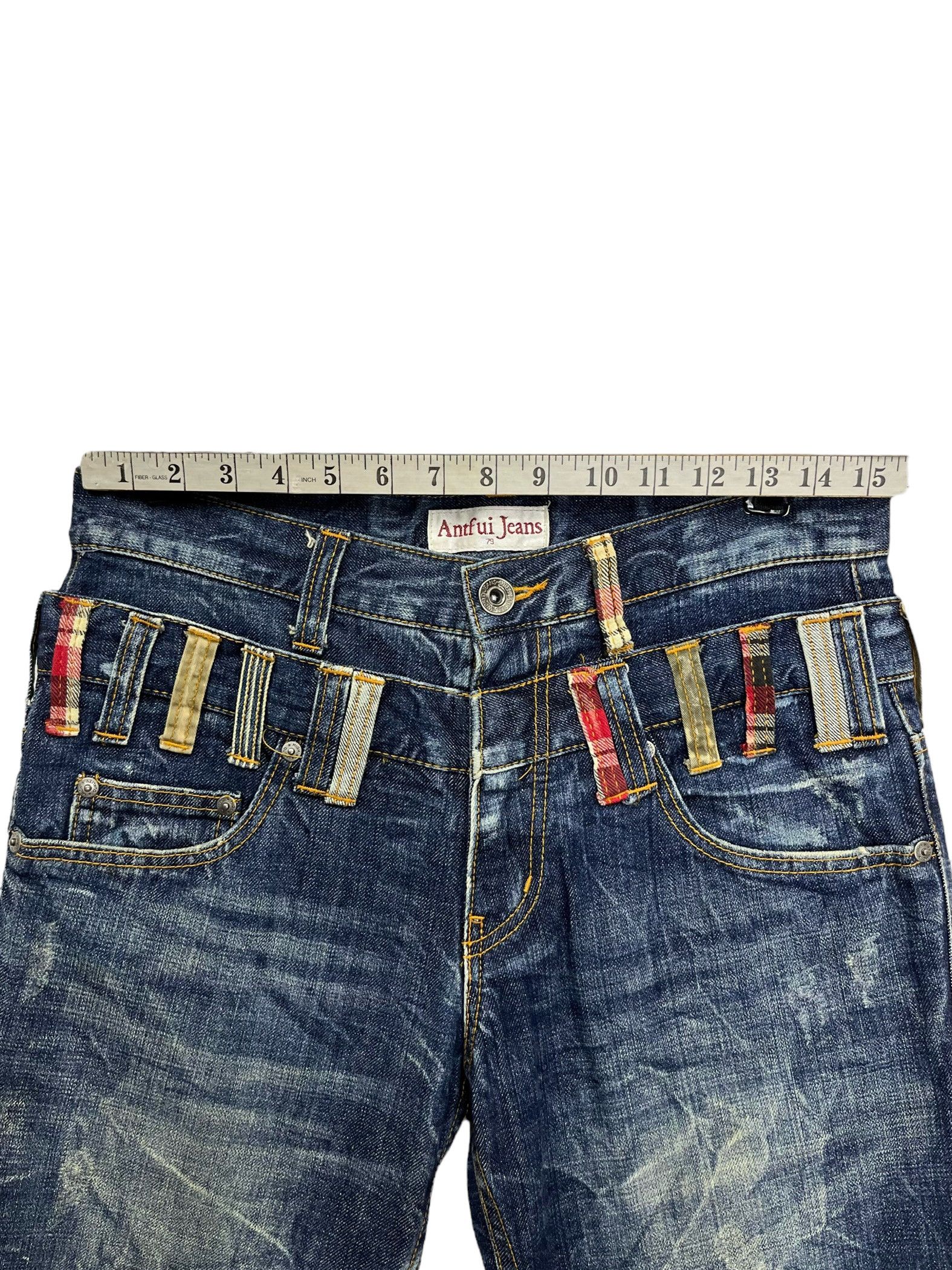 Vintage 🔥ANTFUI Punk Double Waist Claw Mark Whisker Denim Size US 30 / EU 46 - 10 Thumbnail