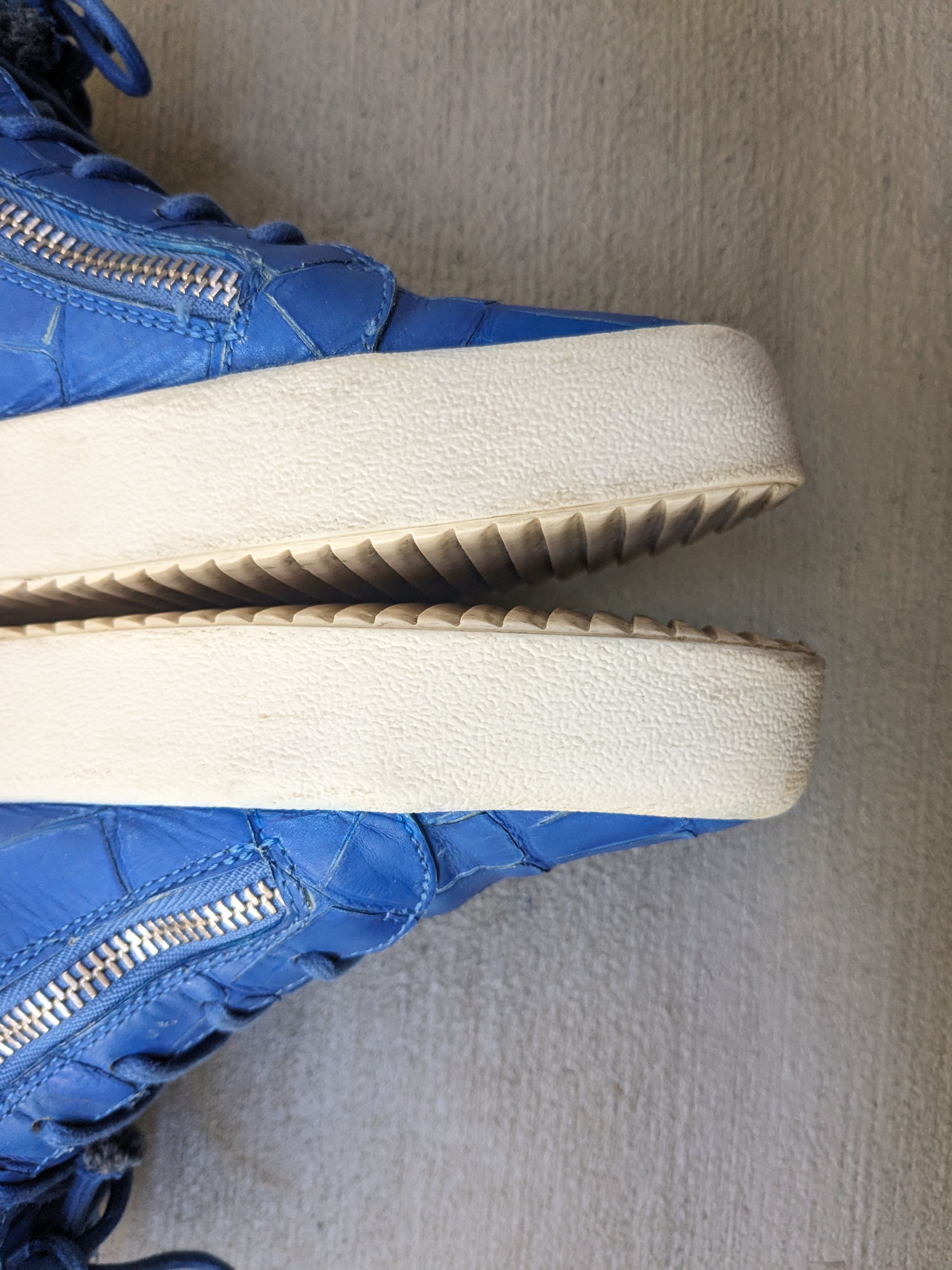 Designer Giuseppe Zanotti High Tops Blue 11 44 Croc Embossed Leather Size US 11 / EU 44 - 10 Thumbnail
