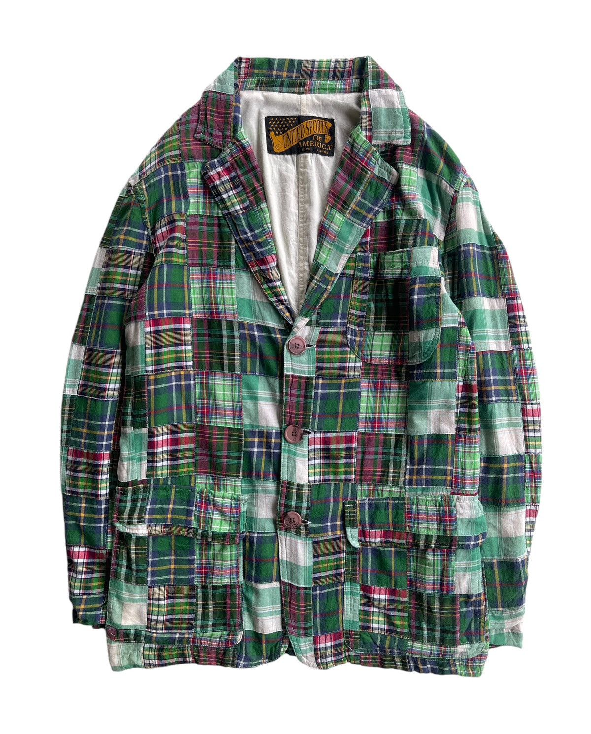 Japanese Brand Multicolor Green Tartan Patchwork Jacket coat Size US M / EU 48-50 / 2 - 2 Thumbnail
