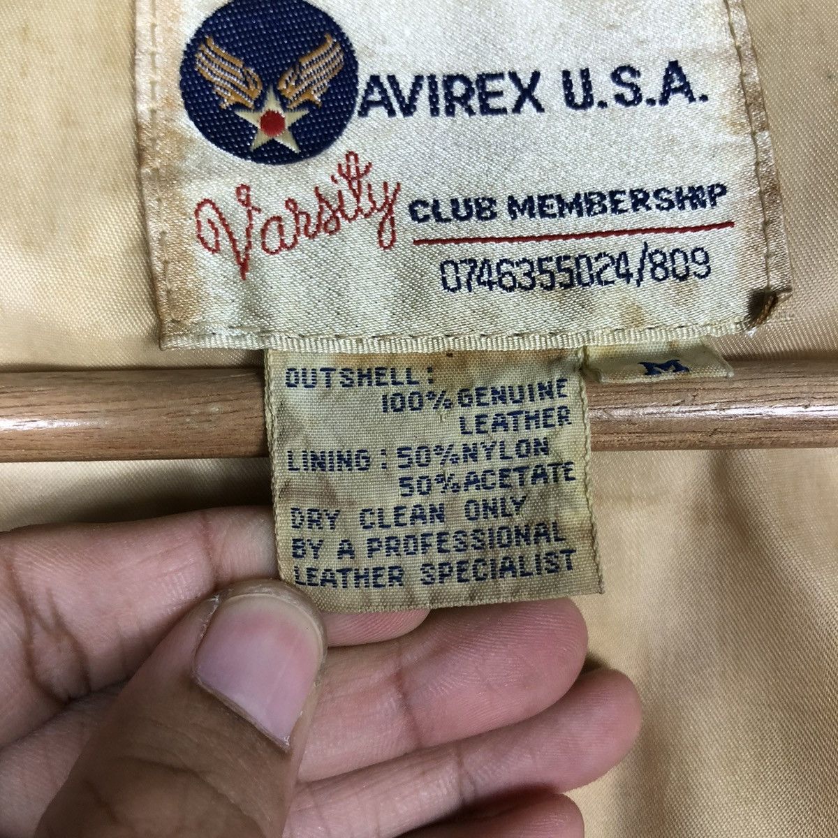 Avirex 🔥ARCHIVE VINTAGE LEATHER JACKET AVIREX USA VARSITY BIG LOGO Size US M / EU 48-50 / 2 - 21 Thumbnail