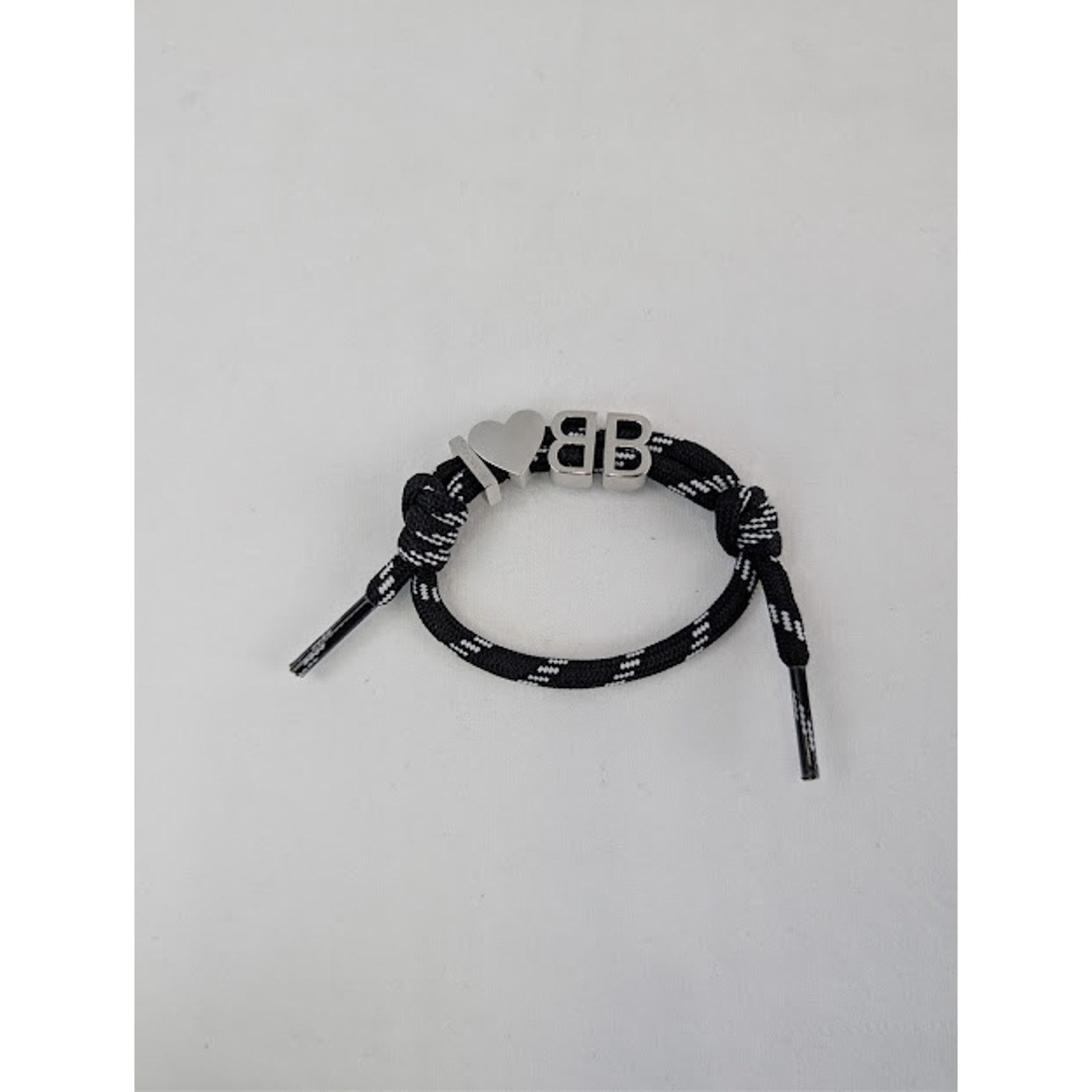 Balenciaga o1rshd1 / 555 / Size: OS / I Heart BB Bracelet Black / White Size ONE SIZE - 7 Thumbnail
