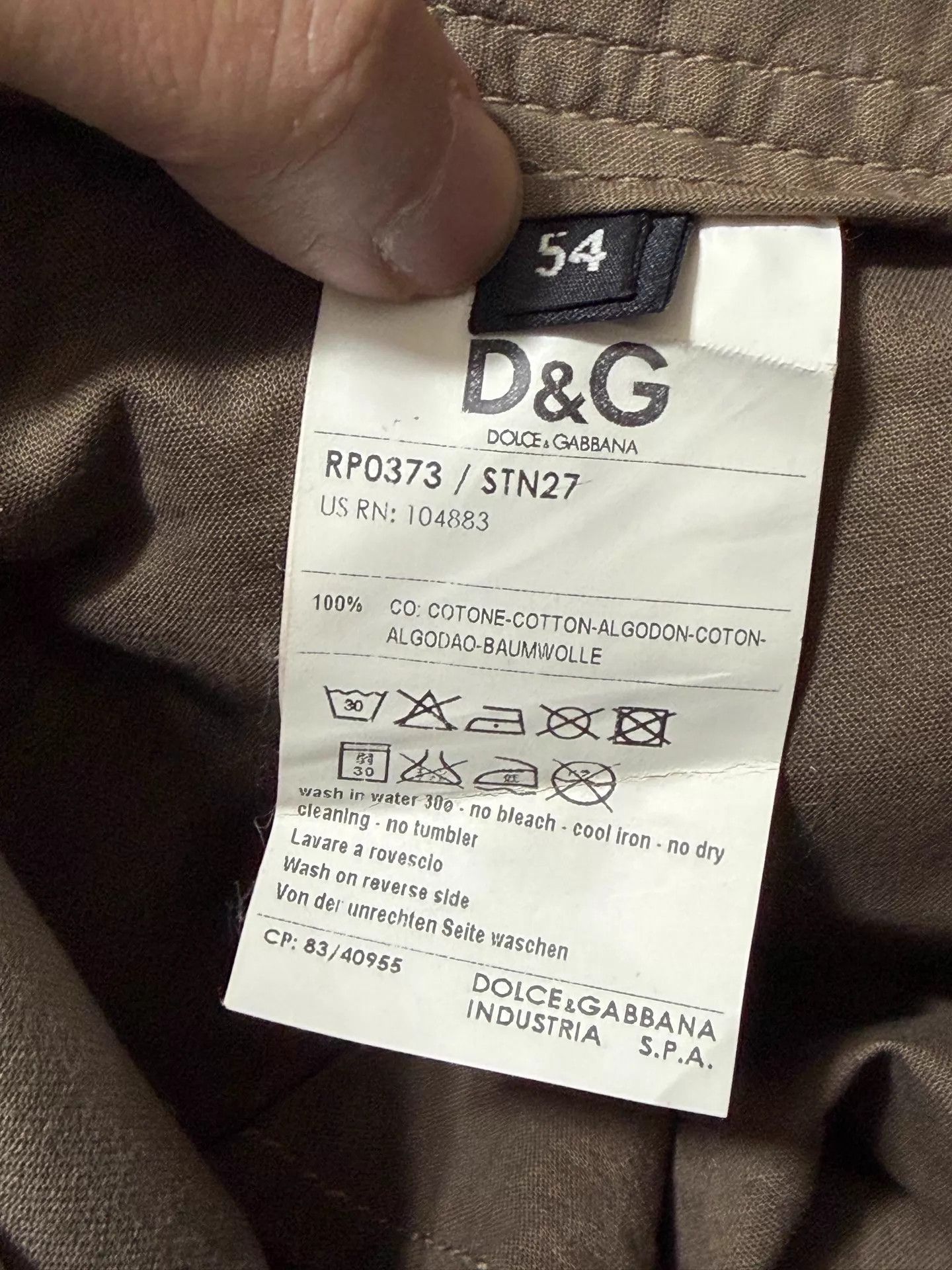 Dolce & Gabbana DG Khaki Slim Cargo Pants 54 Size US 38 / EU 54 - 8 Thumbnail