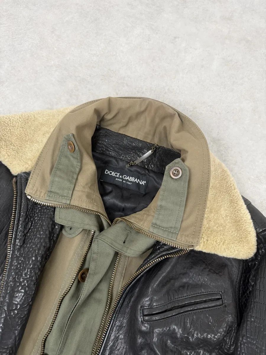 Dolce & Gabbana FW2005 Dolce & Gabbana Heavy Shearling Army Combat Leather Jacket Size US M / EU 48-50 / 2 - 15 Thumbnail