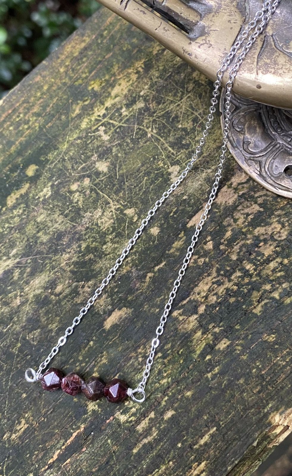 Handmade Silver Garnet Necklace Set Size ONE SIZE - 3 Thumbnail
