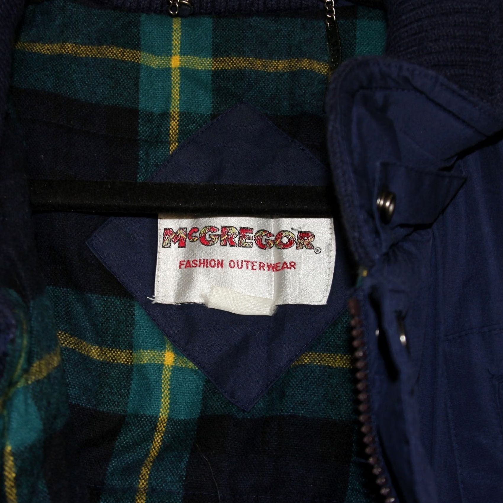McGregor VINTAGE McGregor Bomber Jacket Size XL Navy Blue Plaid Lined Mens Size US XL / EU 56 / 4 - 4 Thumbnail