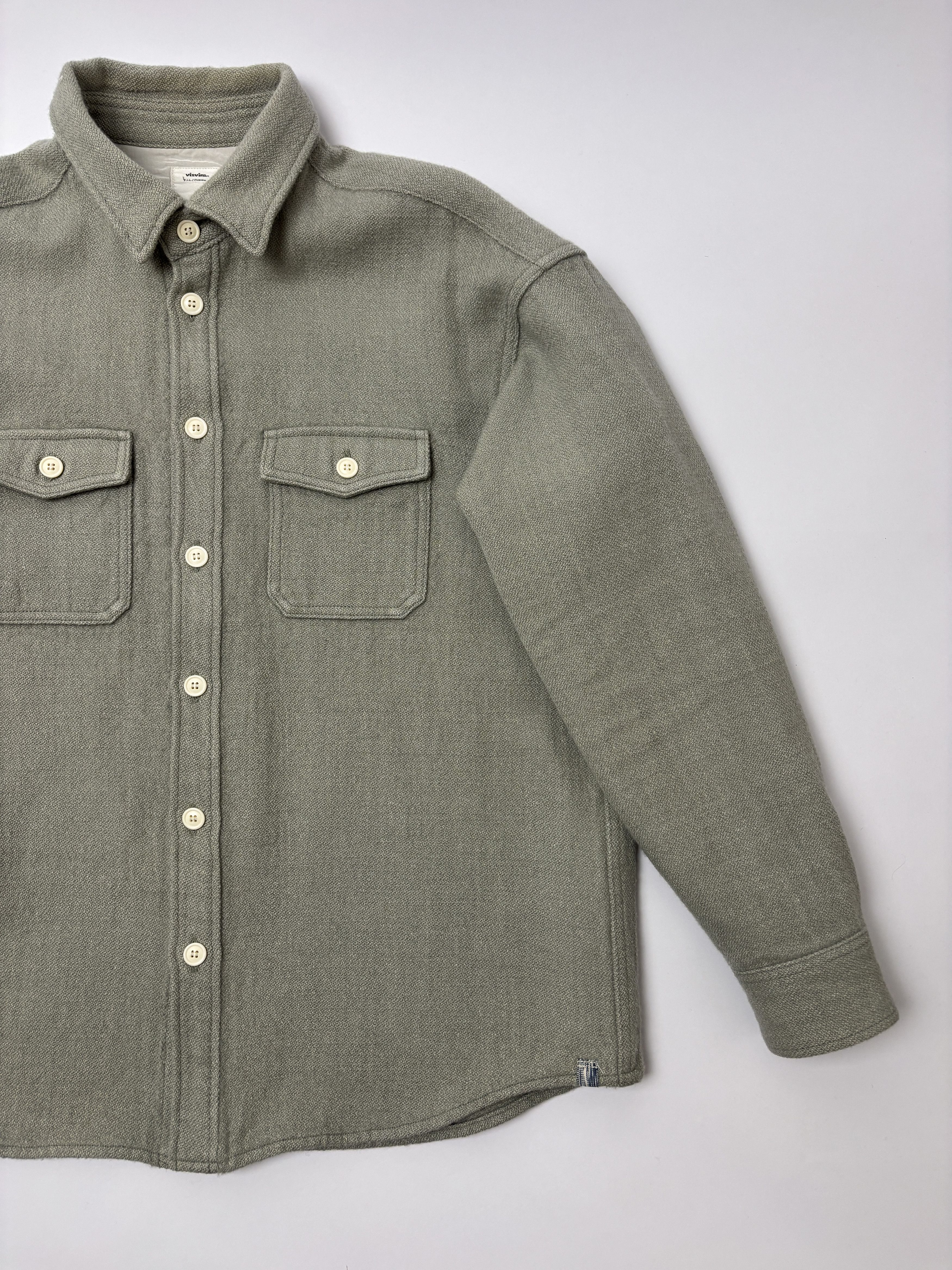 Visvim Visvim Lumber L/S Shirt Light Green Wool Linen Size US L / EU 52-54 / 3 - 1 Thumbnail