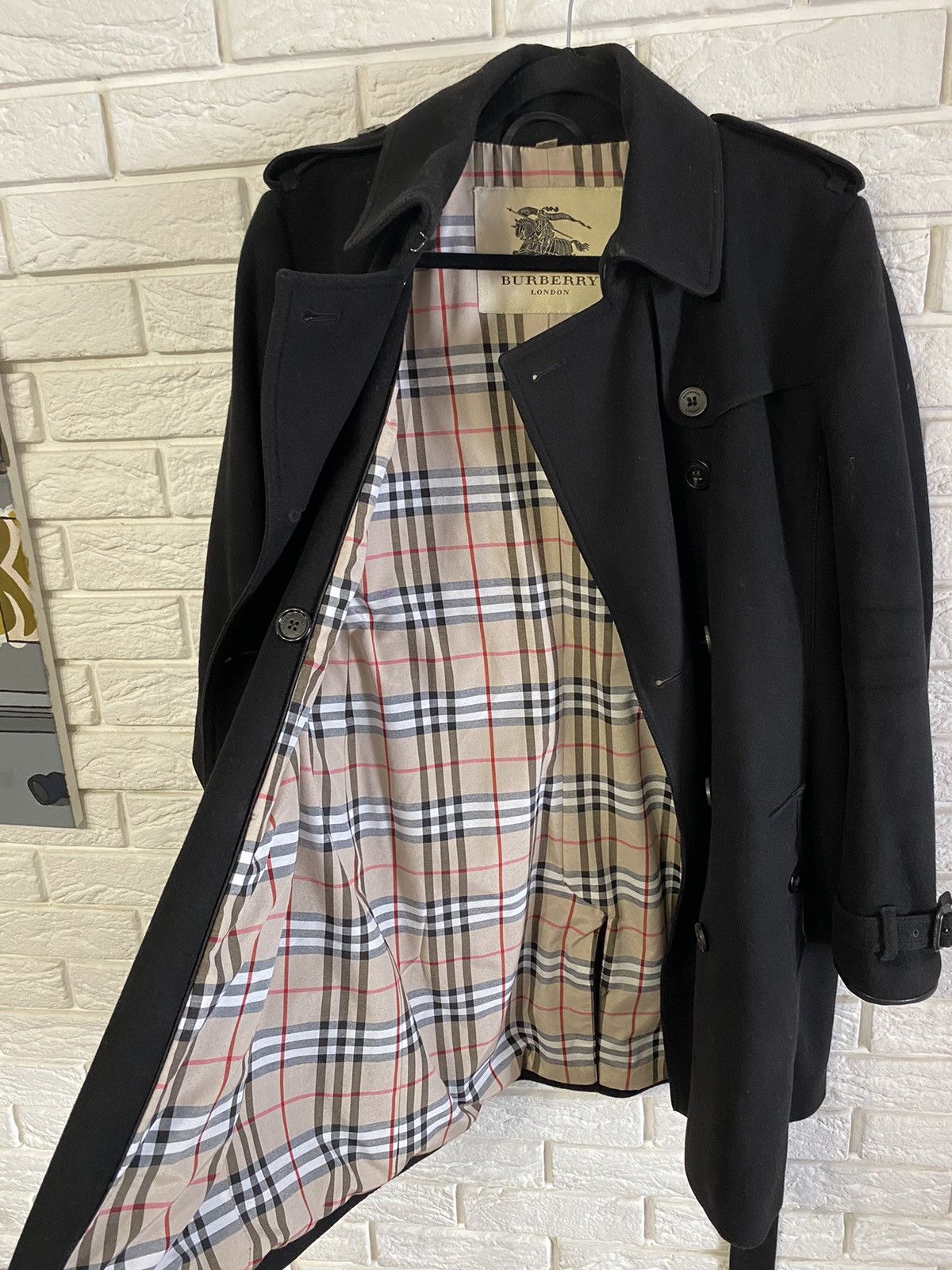 Burberry BURBERRY London Black Wool/Cashmere Belted Coat Size M / US 6-8 / IT 42-44 - 3 Thumbnail