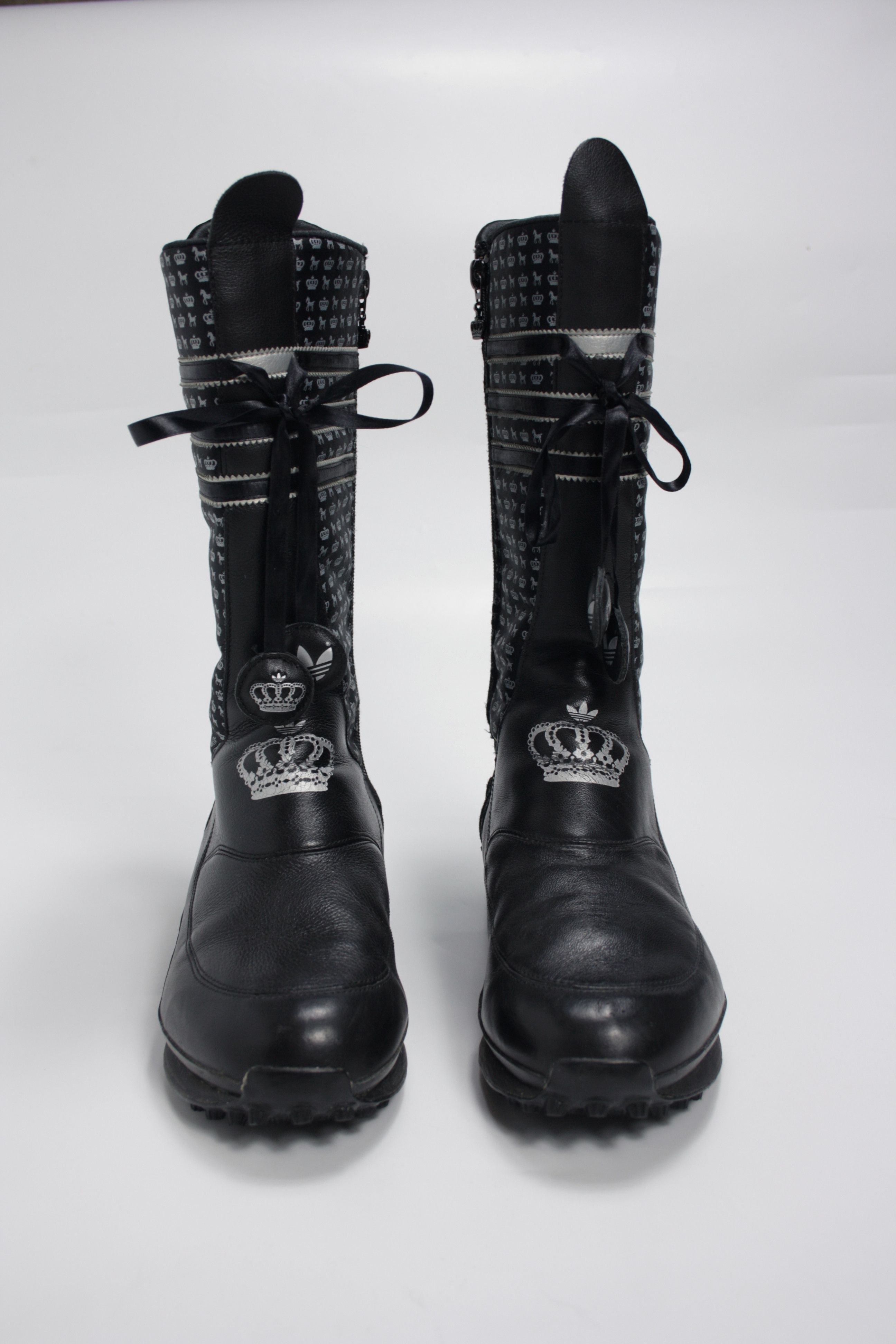 Adidas × Vintage Adidas Missy Elliott Y2K Leather Zip Knee Boots Shoes Size US 7 / IT 37 - 2 Thumbnail