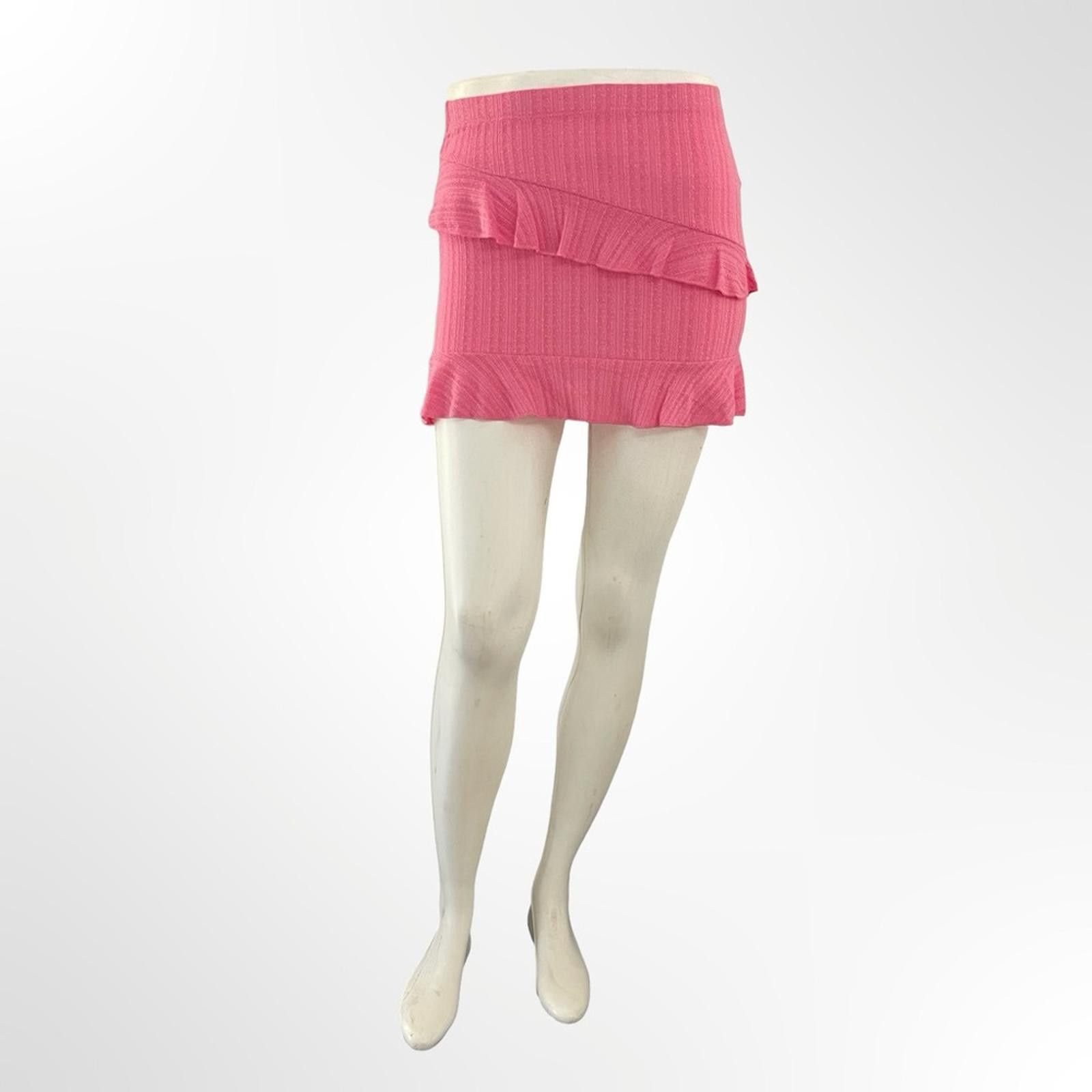 Fashion Nova Fashion Nova Pink Ruffled Women's Skirt Size 28" / US 6 / IT 42 - 2 Thumbnail