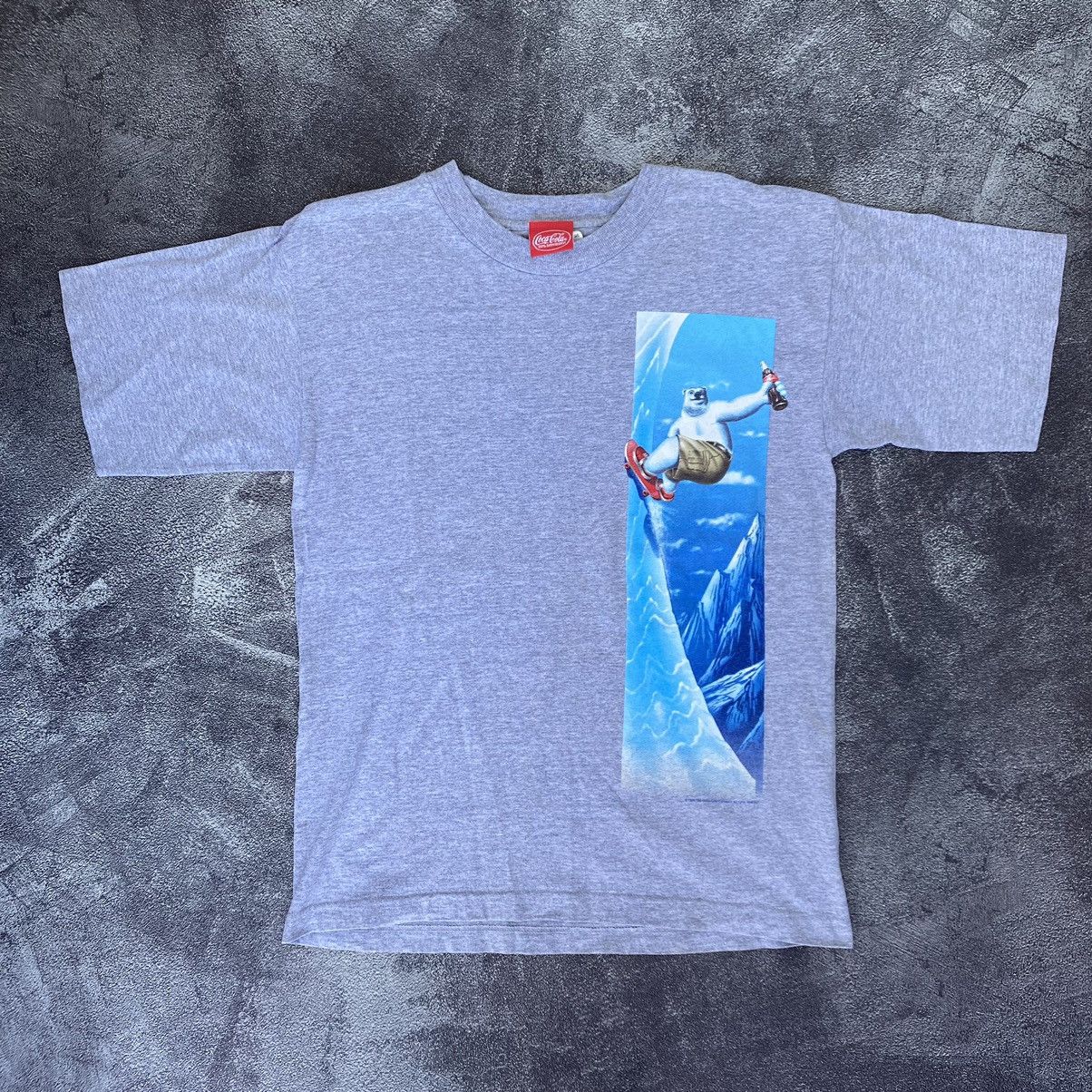 Vintage 90s Coca cola bear Skateboarding T shirt