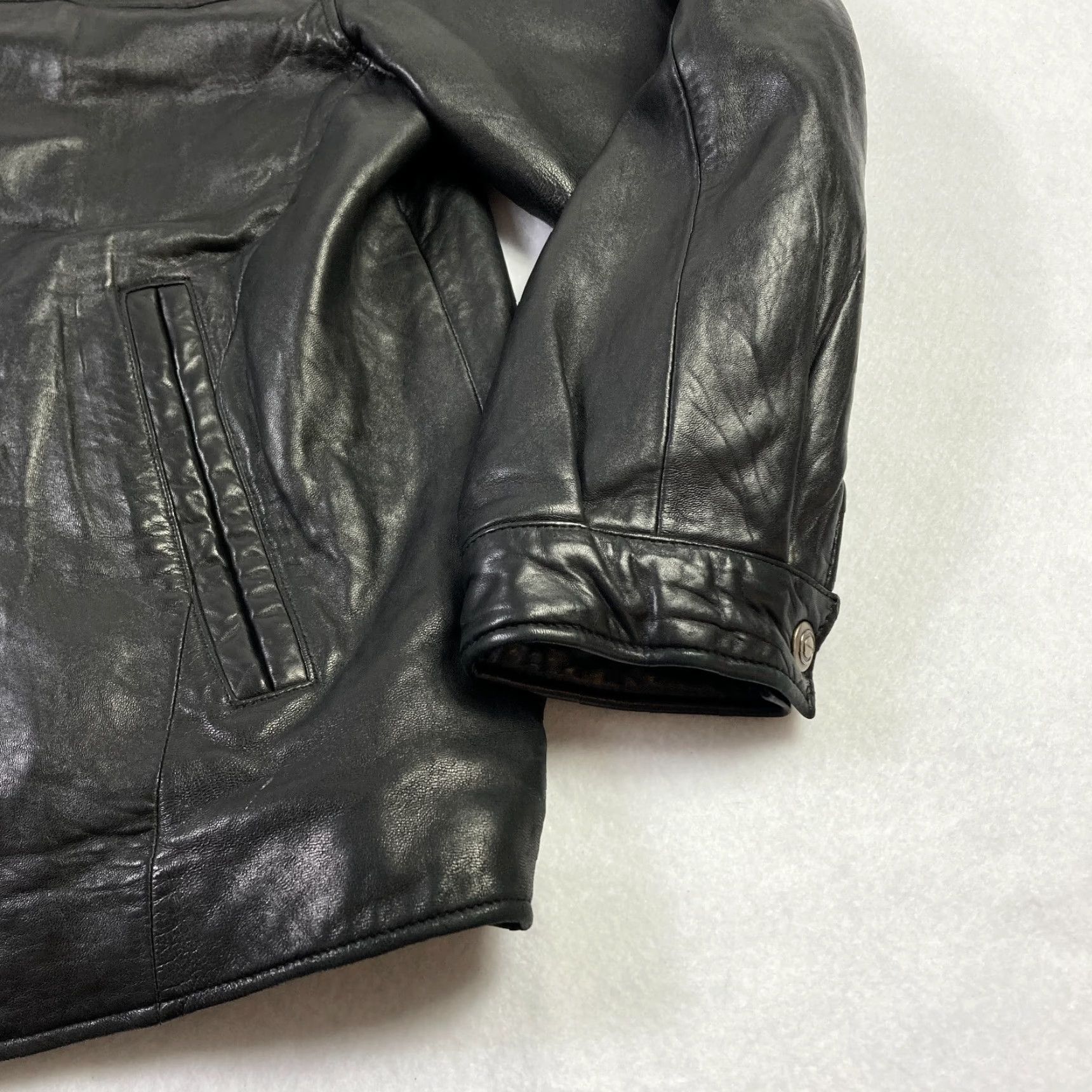 Liz Claiborne Claiborne Leather Jacket Mens XL Quilted Adjustable Waist Biker Size US XL / EU 56 / 4 - 3 Thumbnail