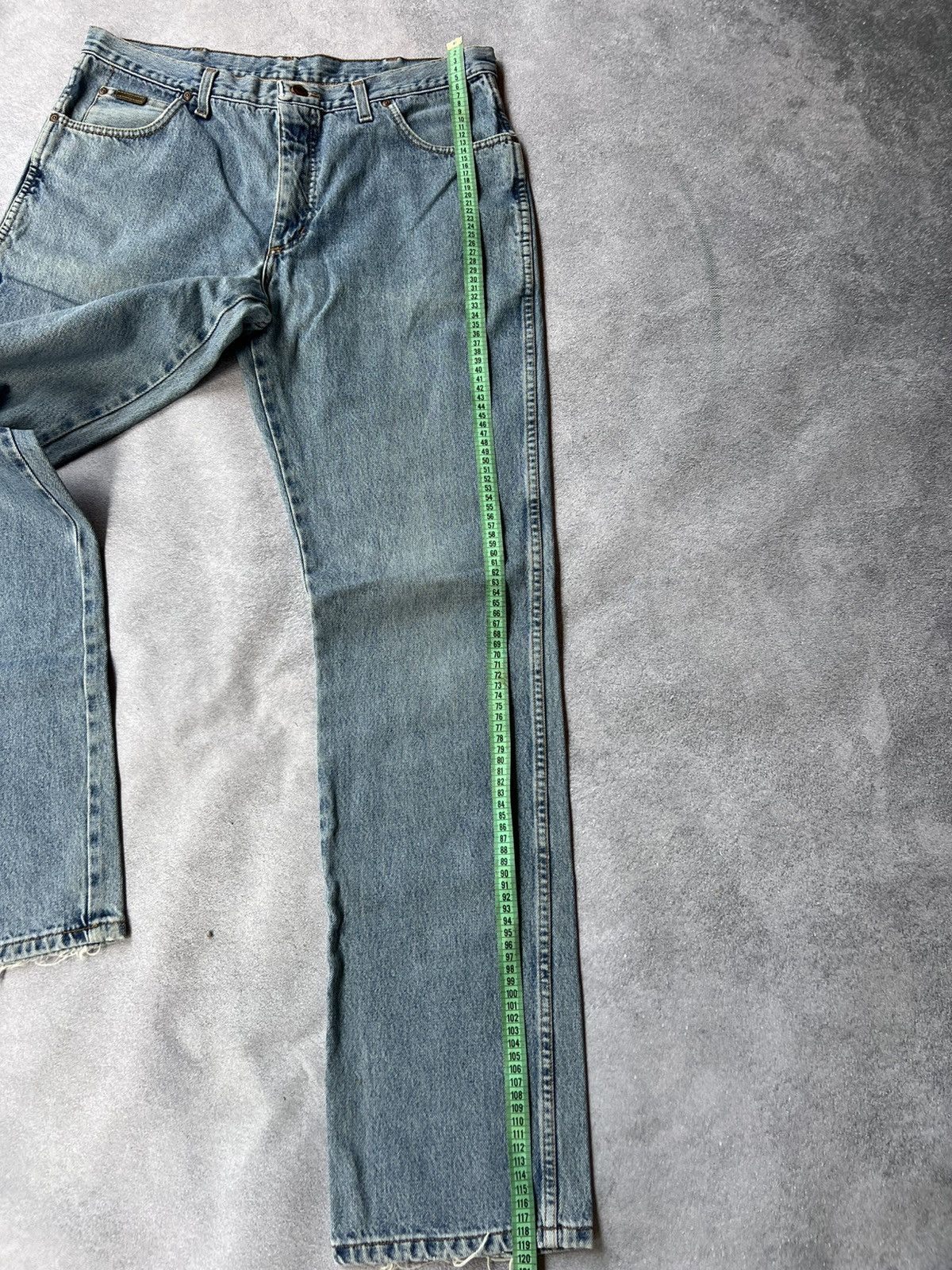 Wrangler 💙VINTAGE HYPE DISTRESSED y2k STYLE WRANGLER BLUE DENOM JEANS Size US 36 / EU 52 - 13 Thumbnail