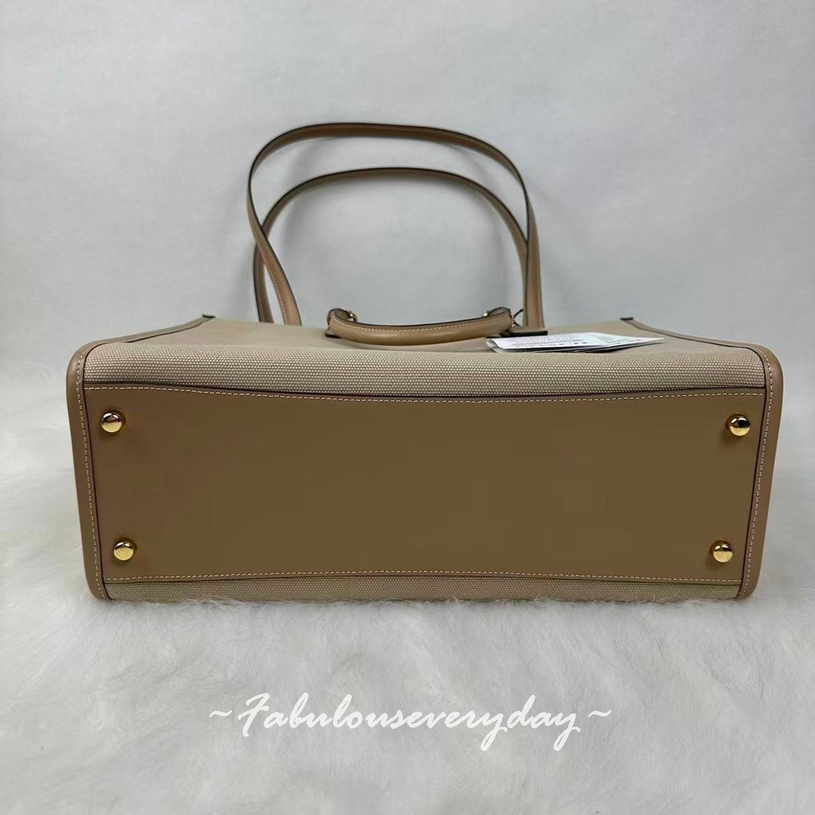 Coach Coach Maggie Tote Bag In Colorblock Canvas/Gold/Dark Natural Size ONE SIZE - 9 Thumbnail