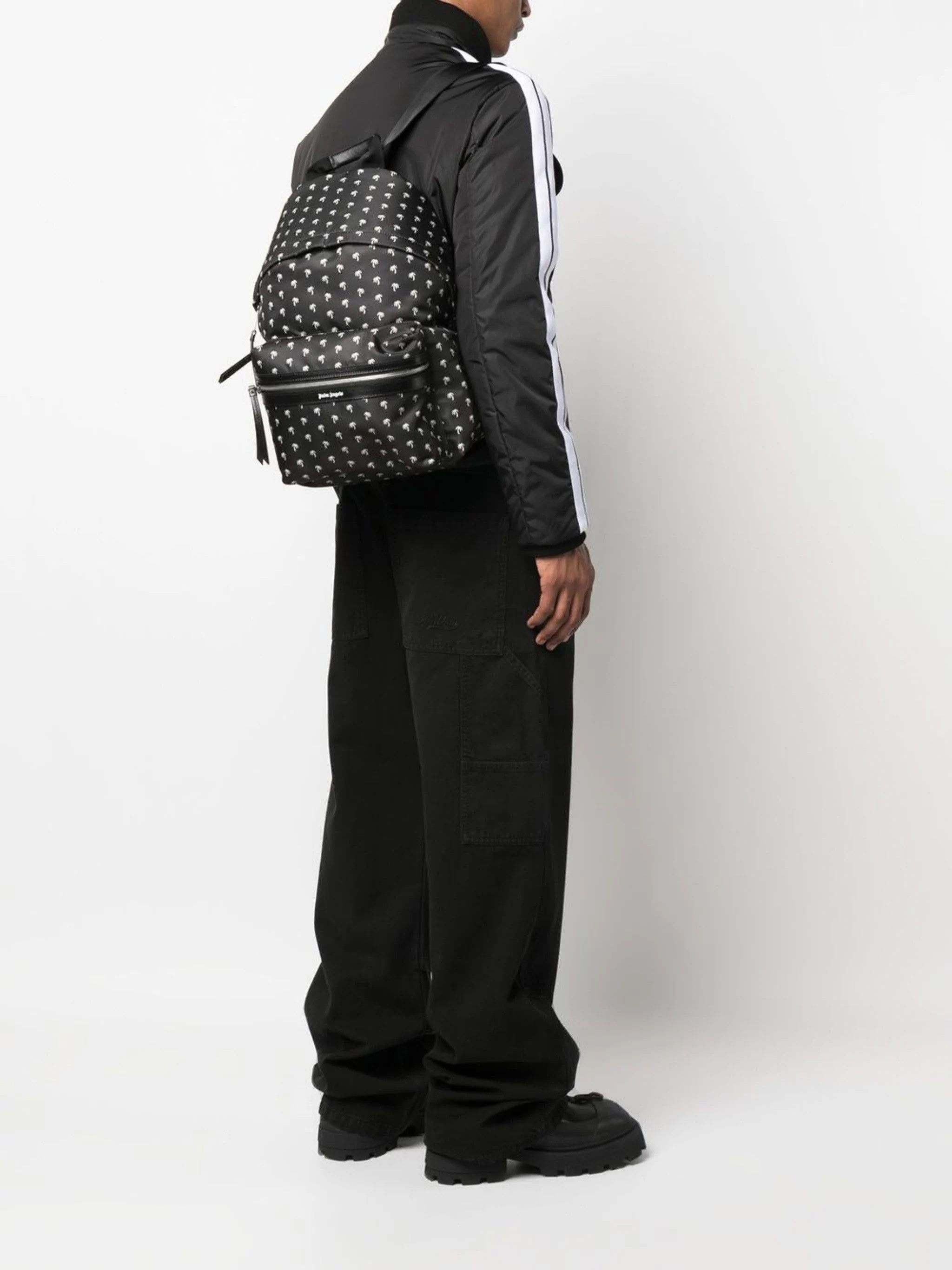 Palm Angels Palm Angels Mini Palms Backpack Black White Men's One Size Size ONE SIZE - 5 Thumbnail