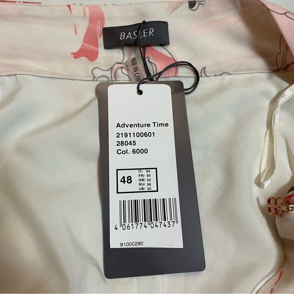 Other NWT New $335 Basler Floral Print Pink Grey A-Line Skirt Siz Size 42" / US 20 - 6 Thumbnail