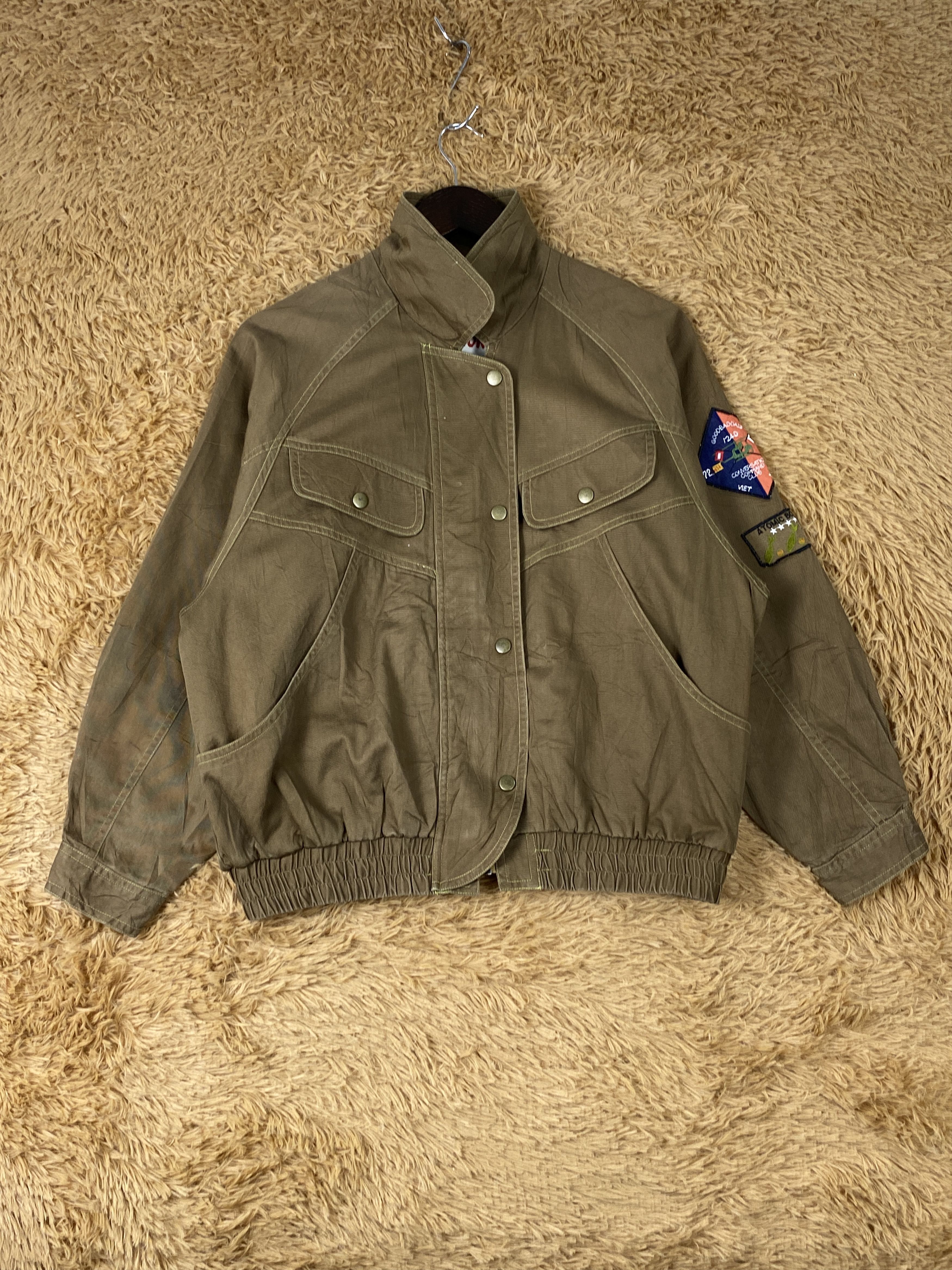 image of Vintage Exclusive Attention Bombers Jacket in Dark Brown, Men's (Size Medium)