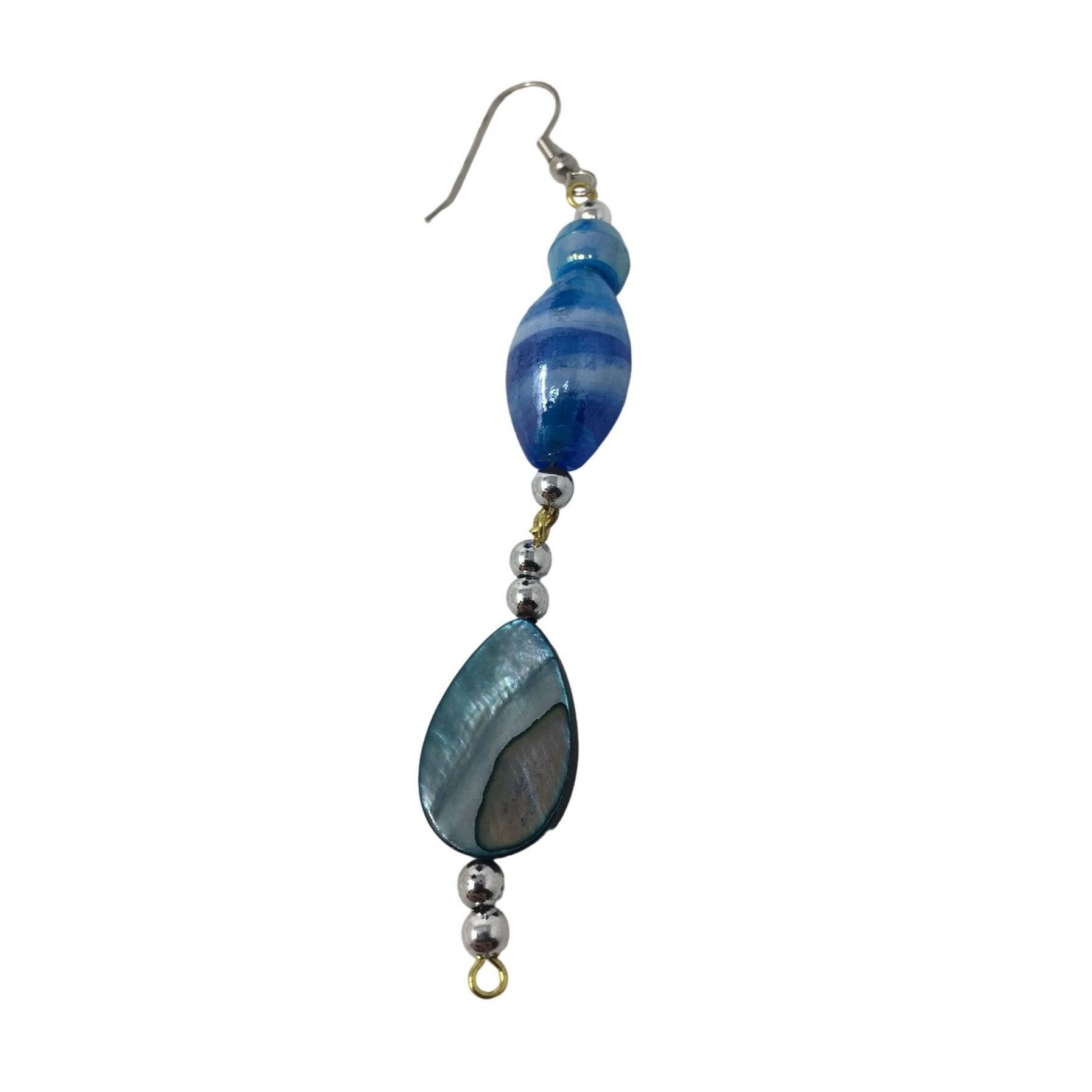 Other Womens Blue Beaded Necklace with Matching Dangly Earrings Size ONE SIZE - 3 Thumbnail