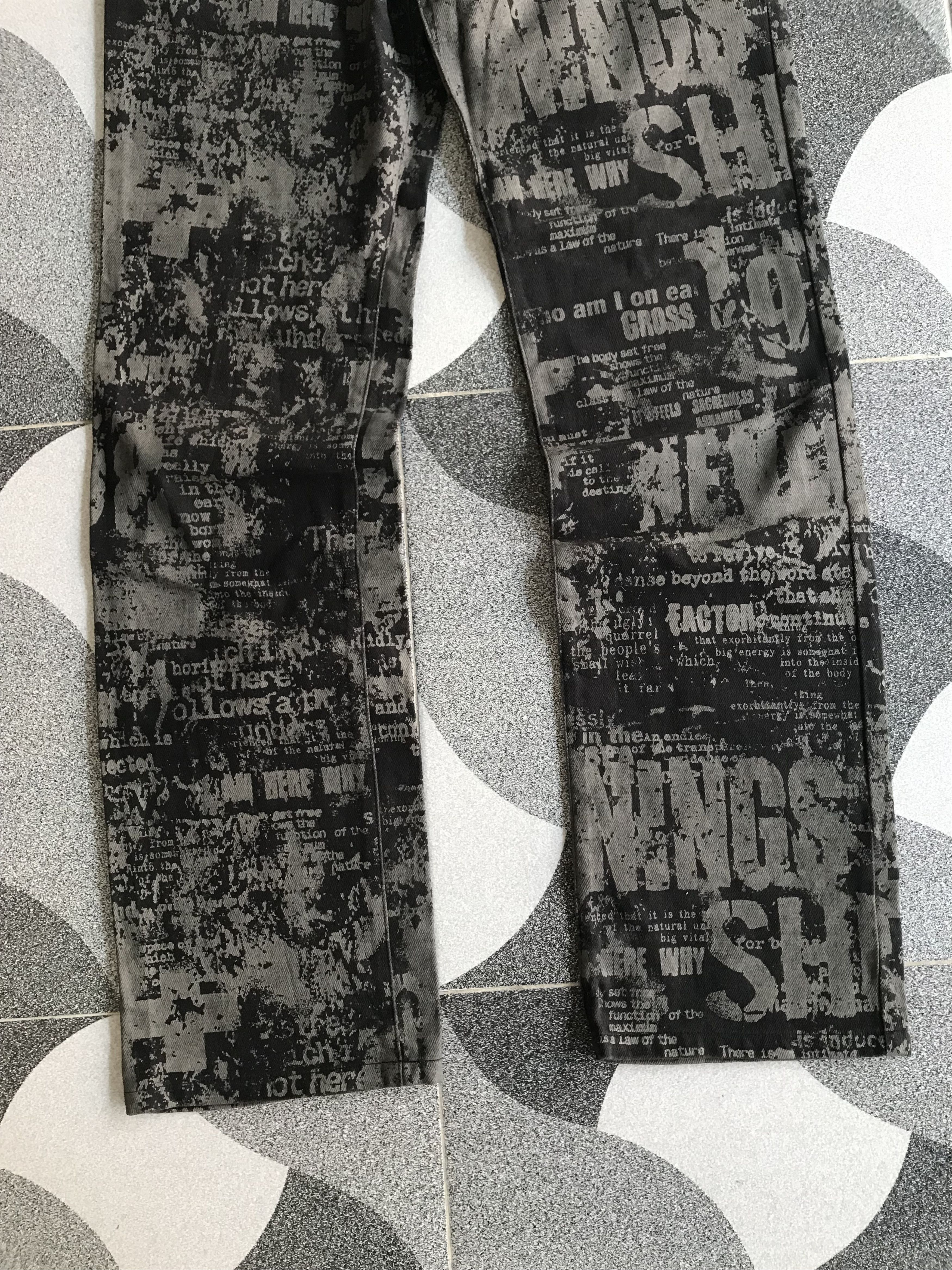 14th Addiction × 20471120 × Japanese Brand Y2K Berning-Sho Full Print Pants Size US 29 - 2 Thumbnail