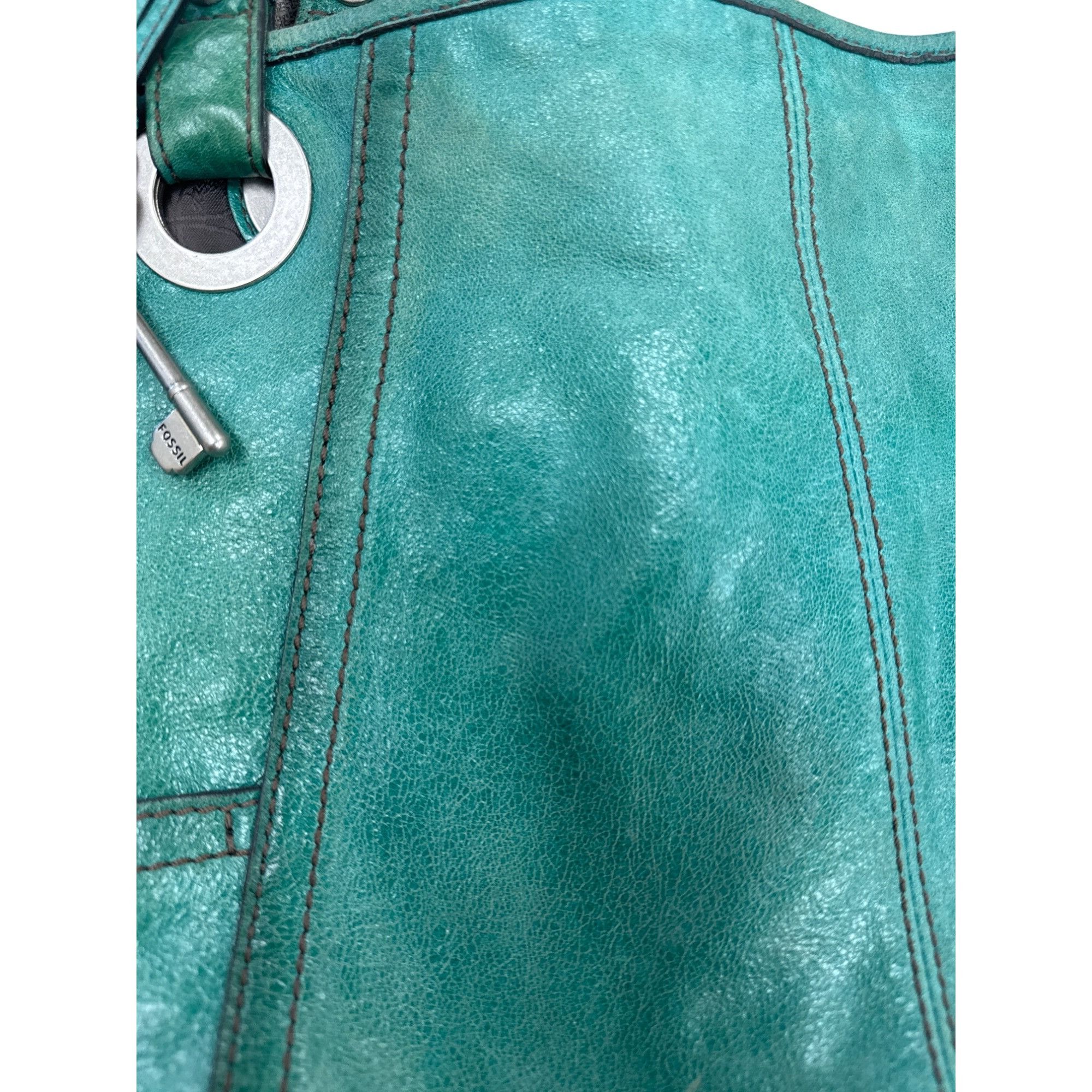 Fossil Fossil Vintage Womens Green Leather Shoulder Bag Purse Size ONE SIZE - 2 Thumbnail