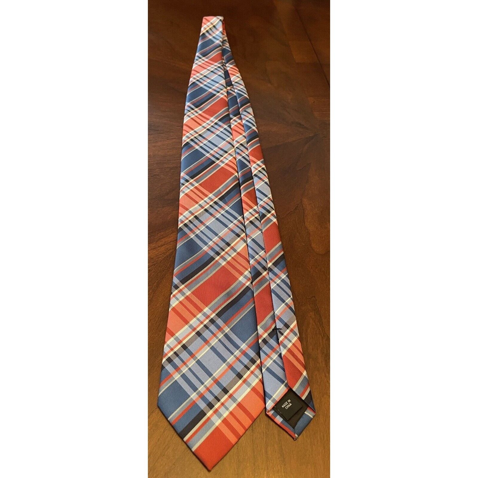Jones New York Jones New York Red Blue 100% Polyester Tie Made In China Size ONE SIZE - 3 Thumbnail