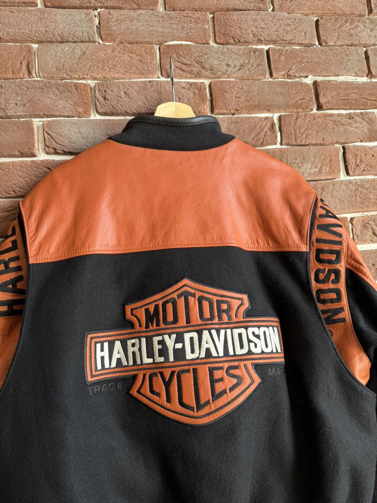 Harley Davidson Harley Davidson Vintage Wool Leather Jacket Biker Size US L / EU 52-54 / 3 - 3 Thumbnail