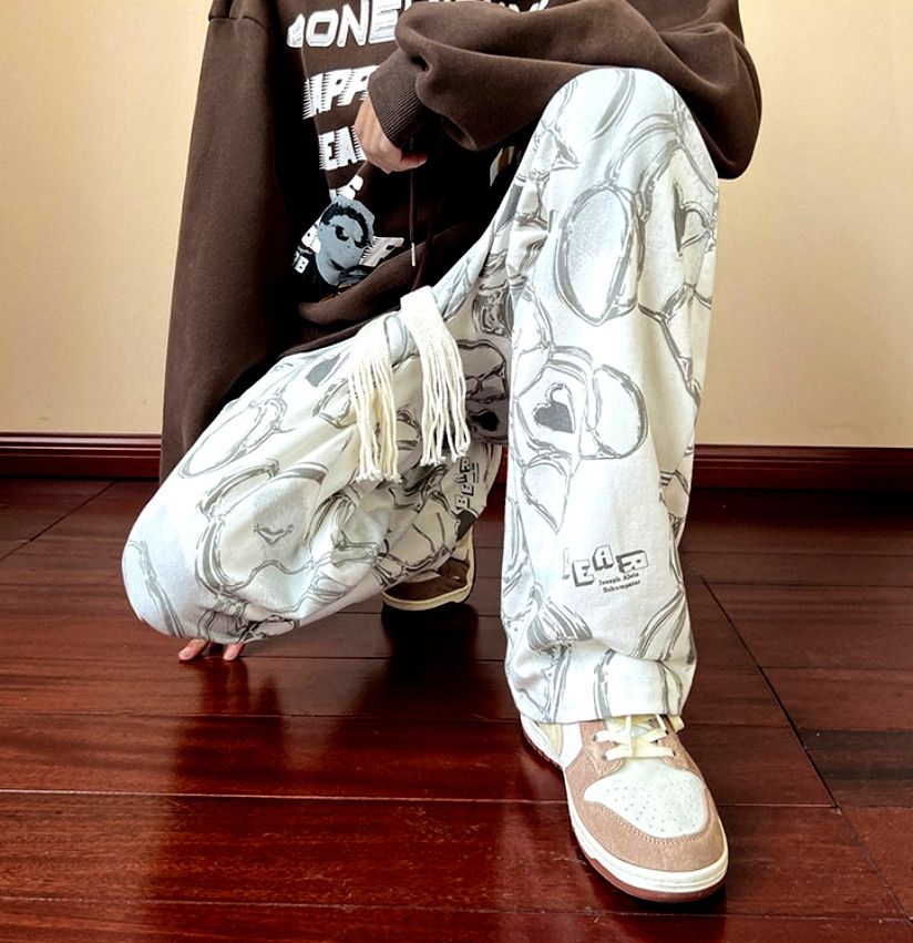 Designer × Japanese Brand × Vintage Punk Rock Abstract Bear Print Wide Leg Pants Rave Unique Size US 31 - 3 Thumbnail