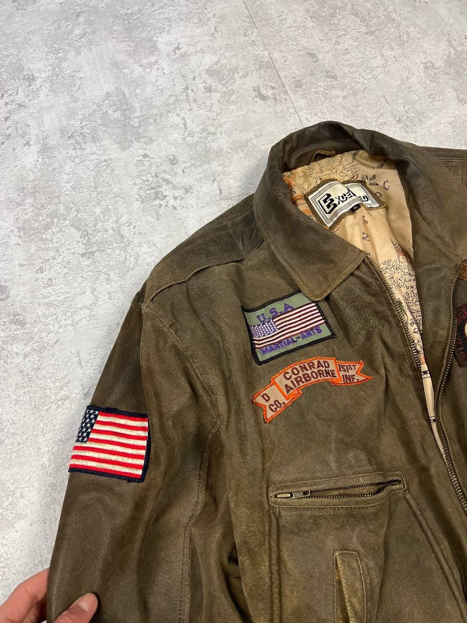 Excelled Vintage Excelled Leather Jacket Military Army Patches USA Size US XL / EU 56 / 4 - 6 Thumbnail