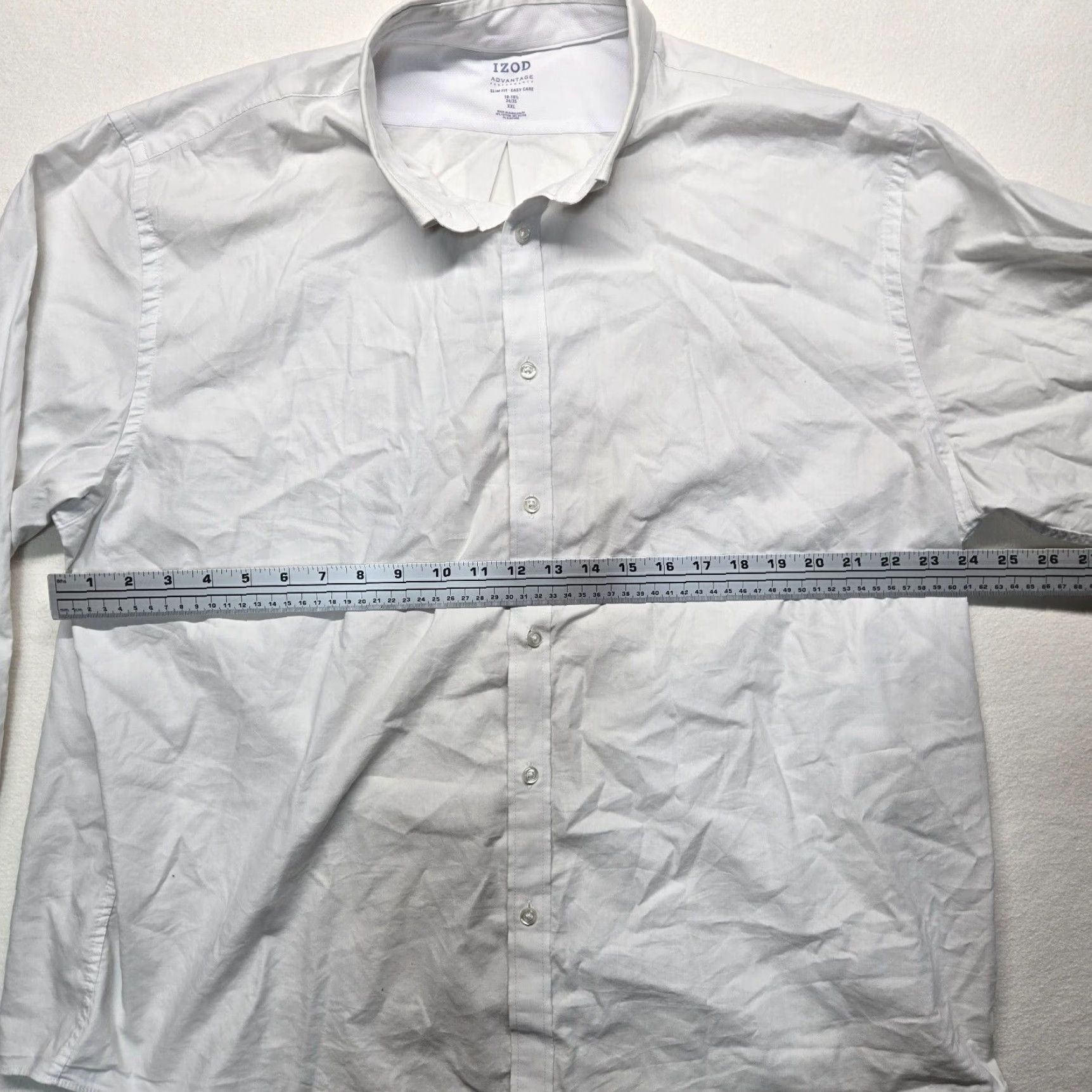 Izod Solid White Slim Fit Long Sleeve Button Up Shirt for Adult Men in 2XL Size Size US XXL / EU 58 / 5 - 4 Thumbnail