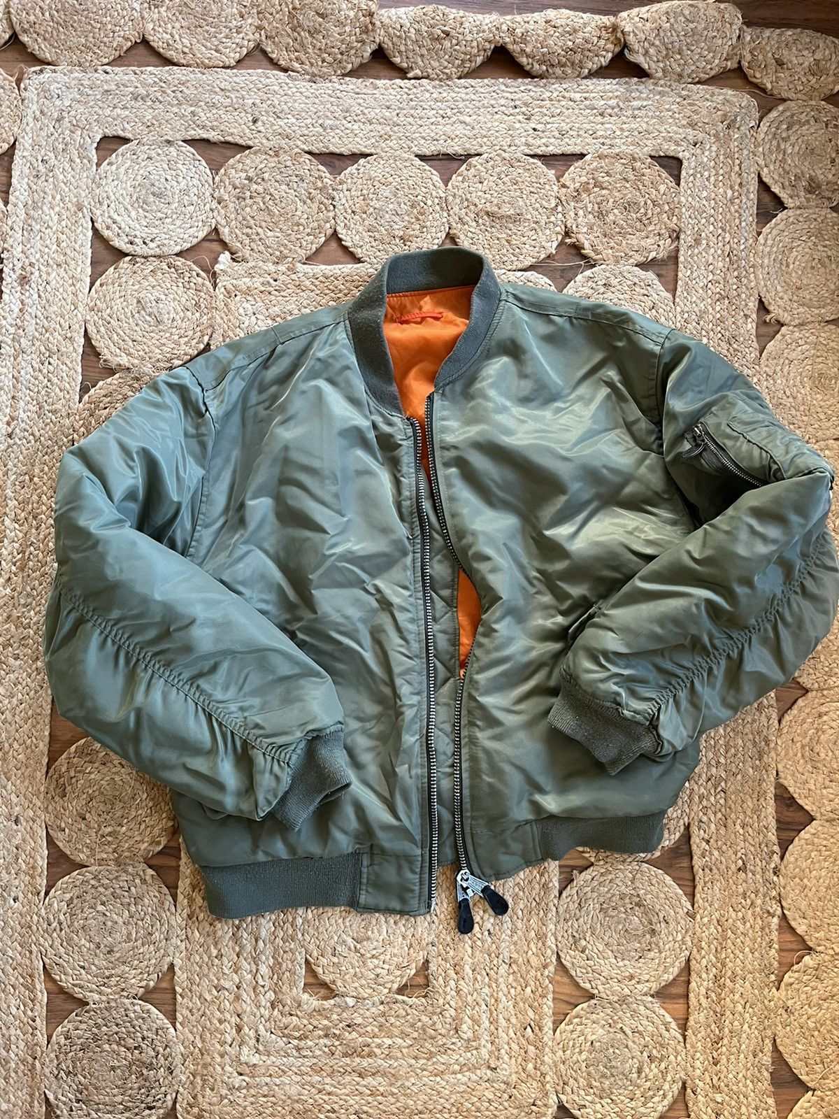 Japanese Brand × Vintage 90s alpha 🪖ma-1 bomber flight ma1 ideal cwu-45 flyers Size US XL / EU 56 / 4 - 1 Thumbnail