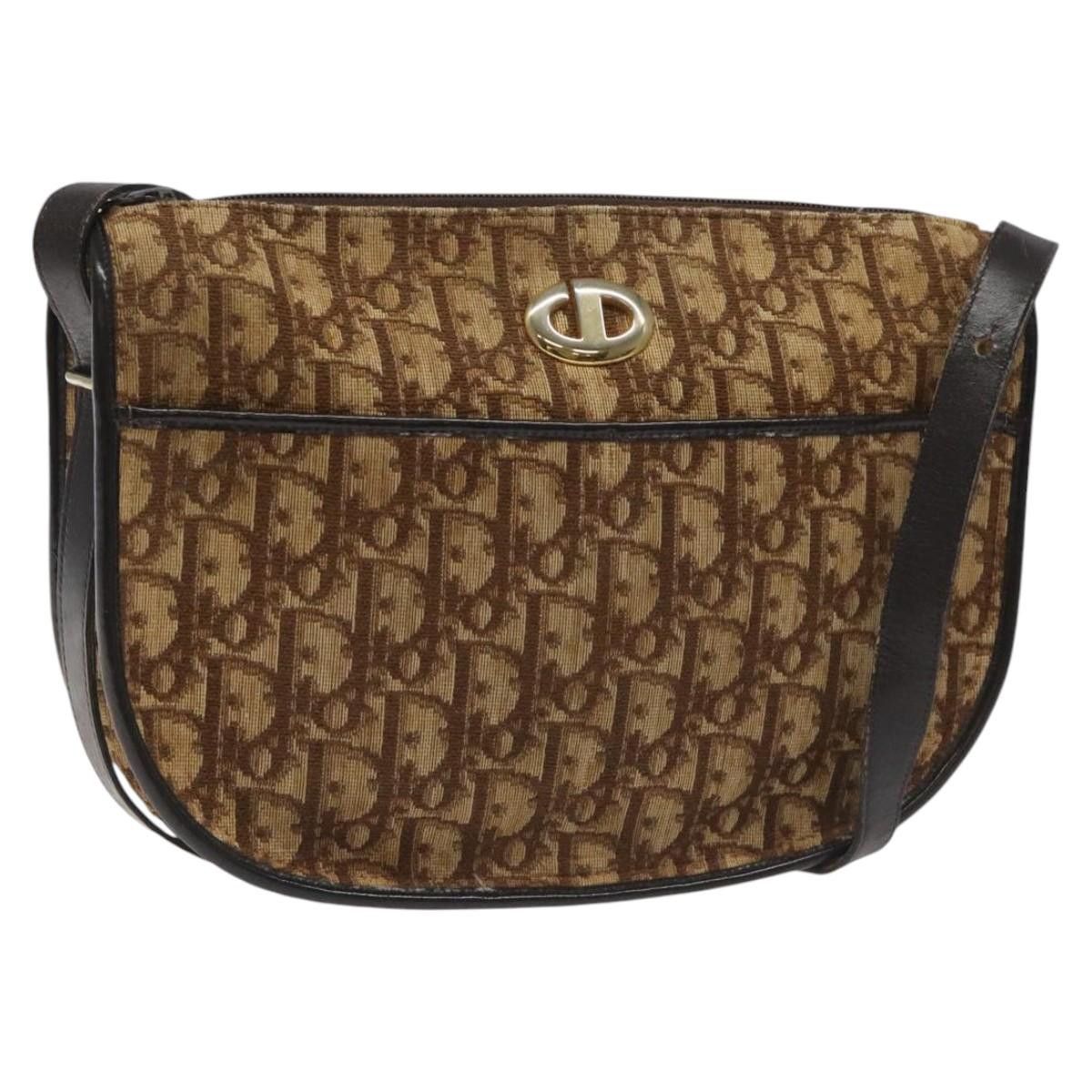 Dior DIOR Trotter Canvas Shoulder Bag Brown Gold Size ONE SIZE - 1 Thumbnail