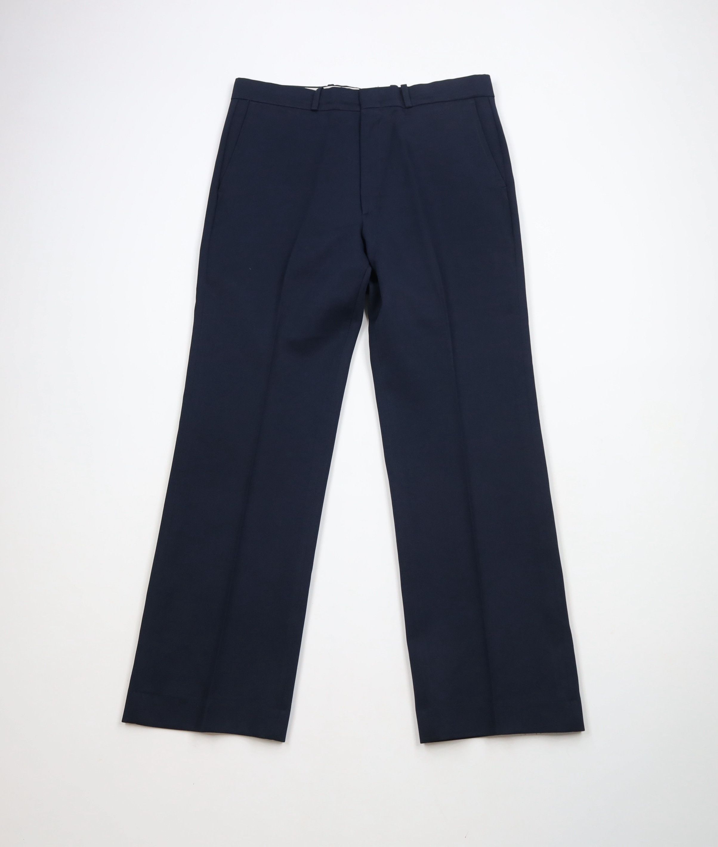 Vintage Vintage 70s Streetwear Flared Wide Leg Chino Pants Navy Blue Size US 34 / EU 50 - 1 Thumbnail
