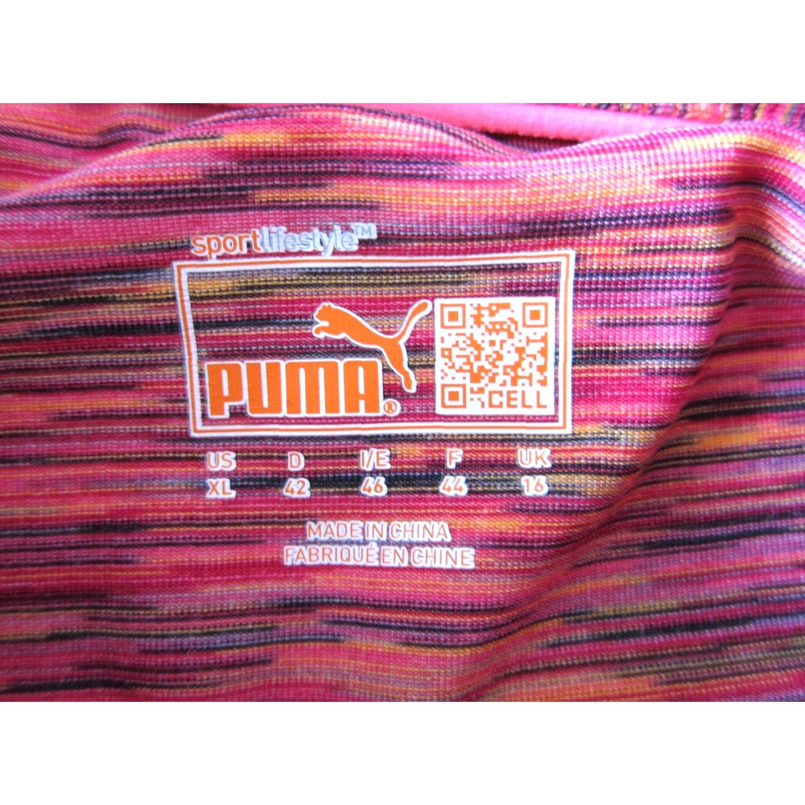 Puma Puma Sport Lifestyle Pink Stripe Stretch Sleeveless Collared Polo Shirt Women XL Size XL / US 12-14 / IT 48-50 - 4 Thumbnail